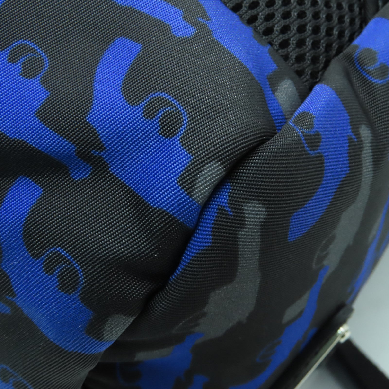 PRADA 尼龍Pistol Pattern Backpack銀扣背包藍色