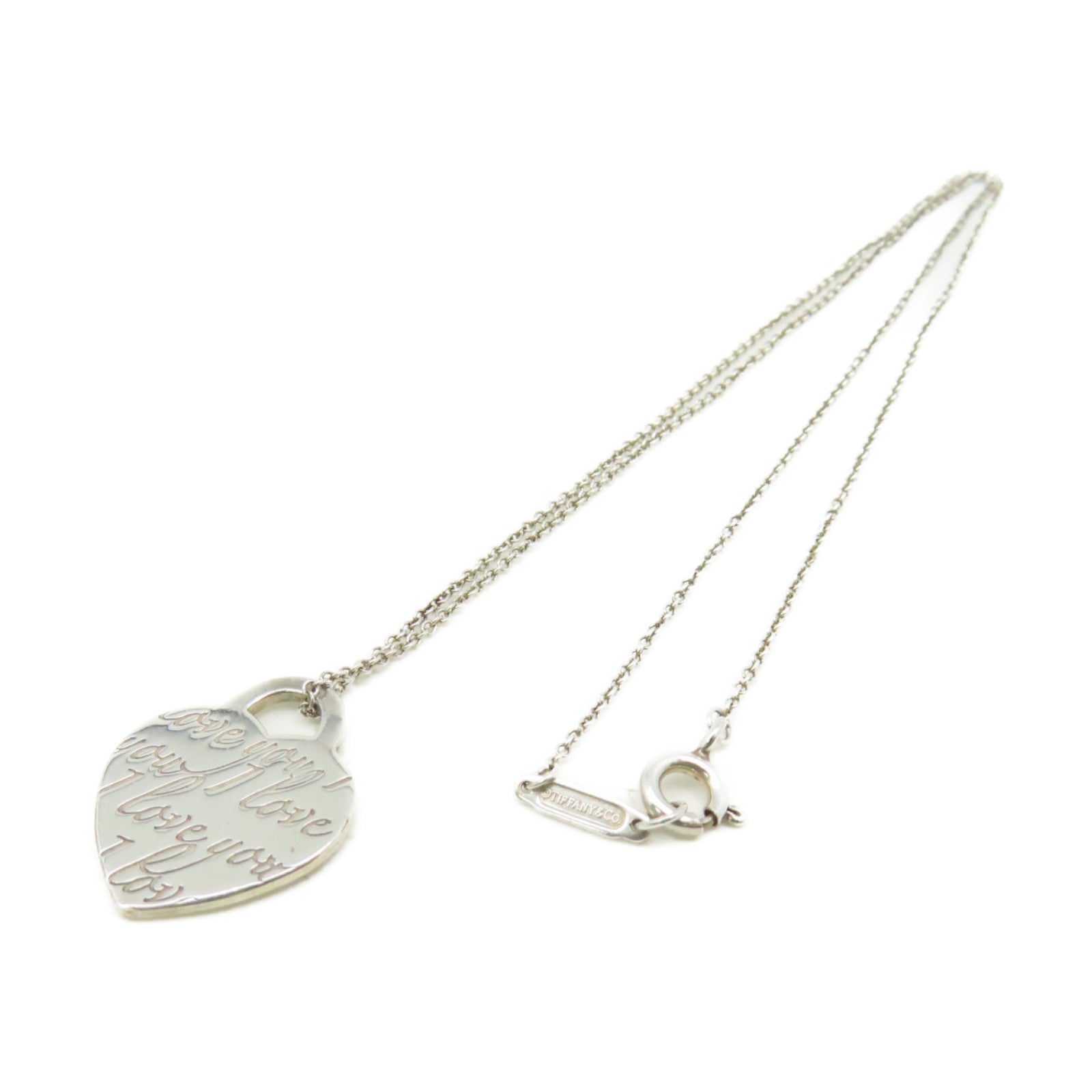 TIFFANY＆CO 925純銀I Love You Heart Necklace項鍊