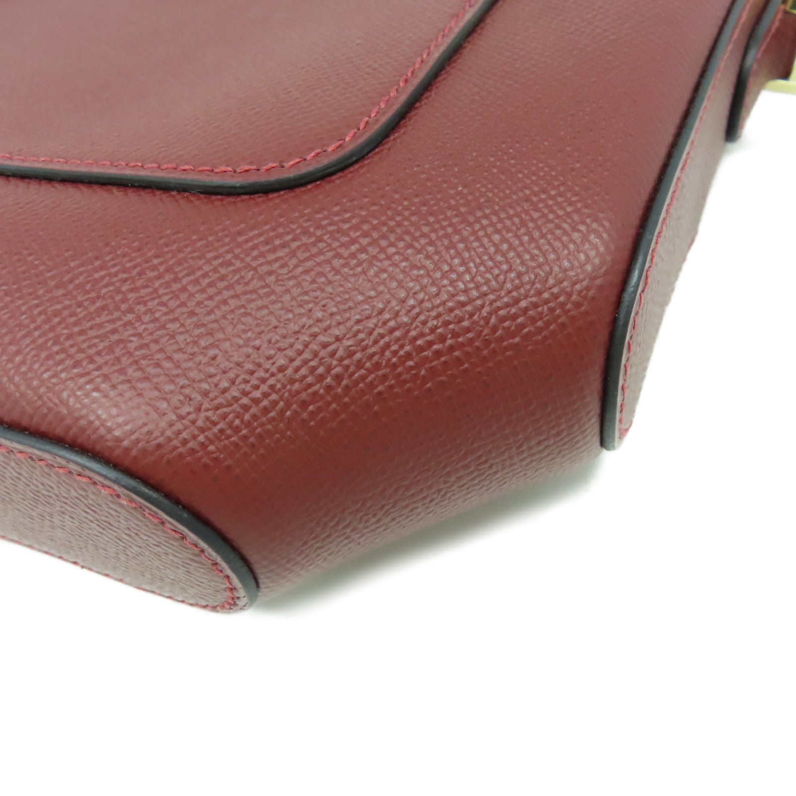 HERMES Epsom皮革Octogone Shoulder Bag肩背袋Rouge Grenat紅石榴色