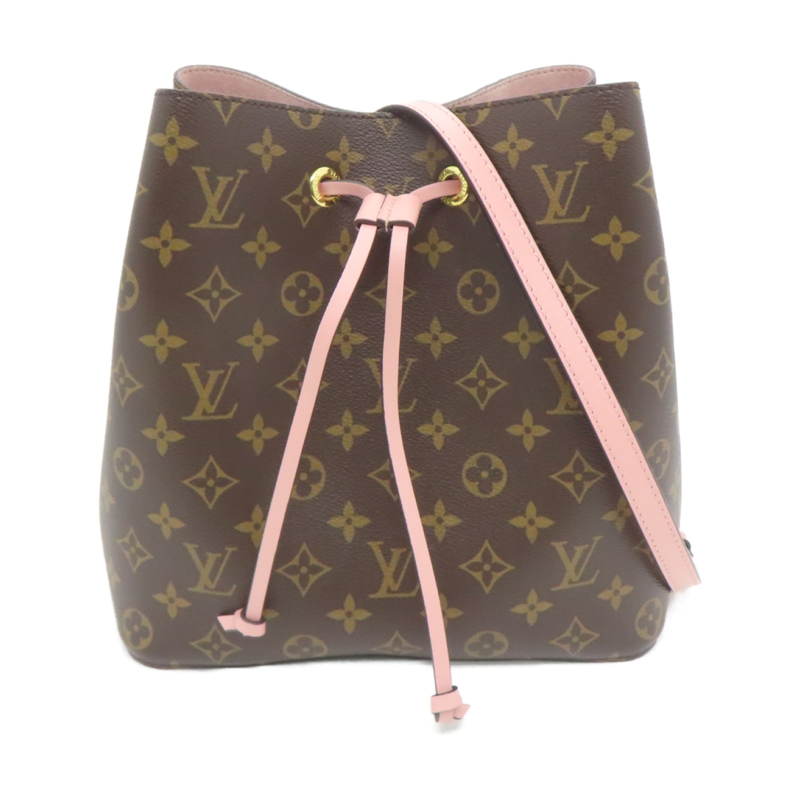 LOUIS VUITTON Monogram NeoNoe金扣肩背袋啡色/粉紅色