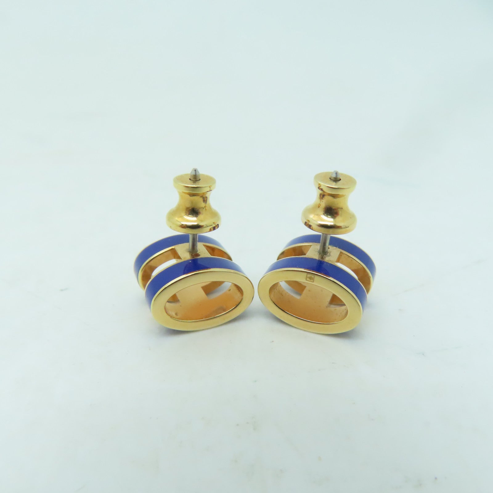 HERMES 金屬Pop H Earring耳環藍色/金色