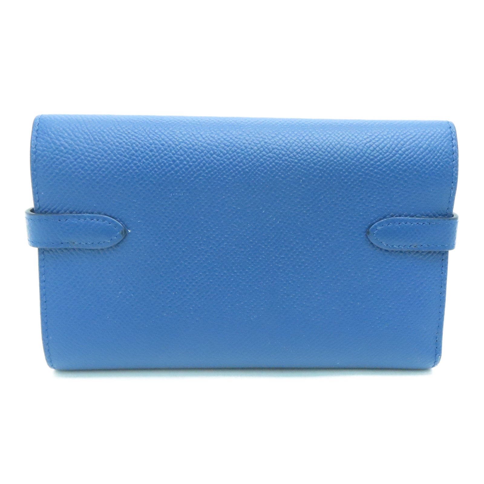 HERMES Epsom皮革Kelly Wallet银扣钱包Blue Agate/蓝色