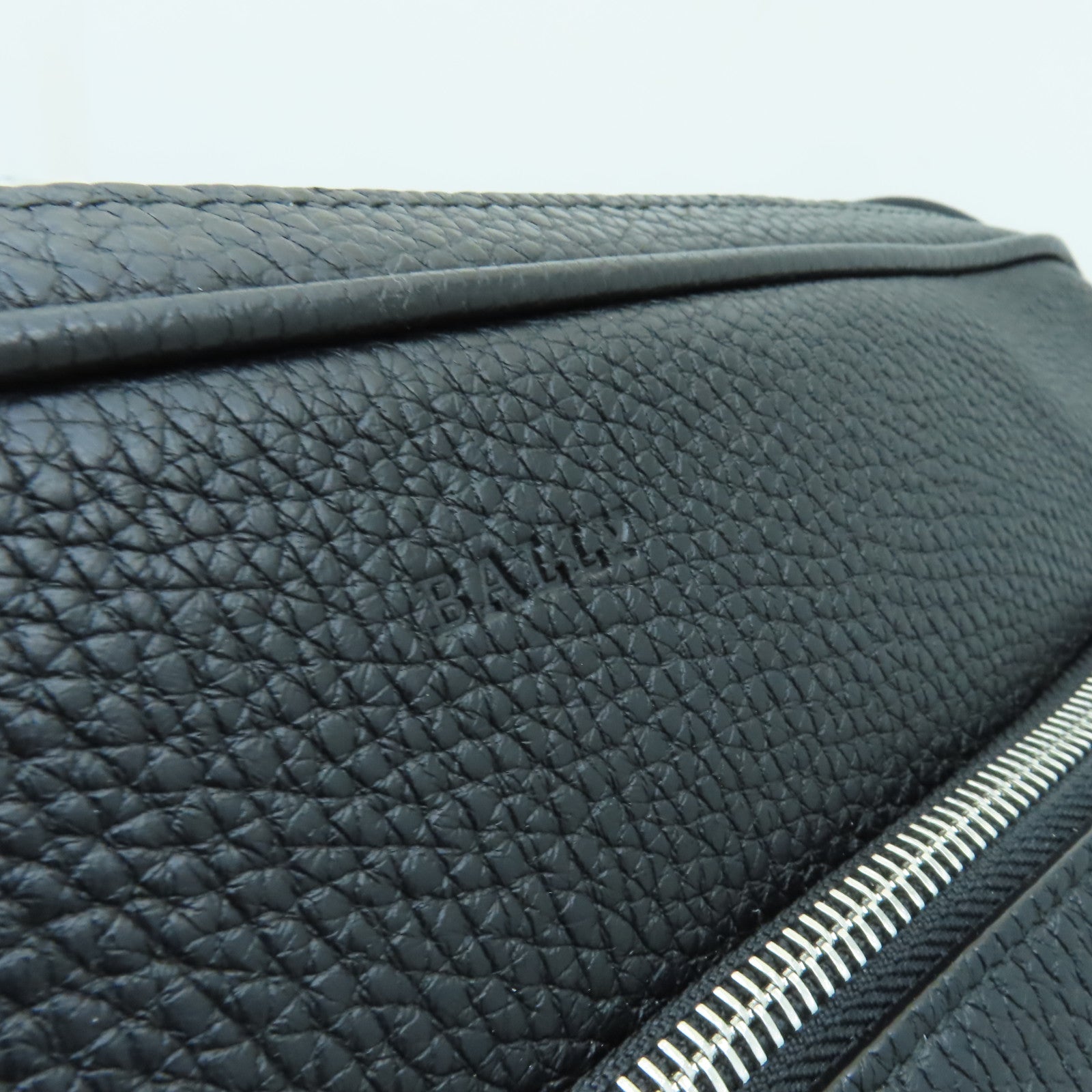 BALLY 牛皮皮革Shoulder Bag銀扣肩背袋黒色