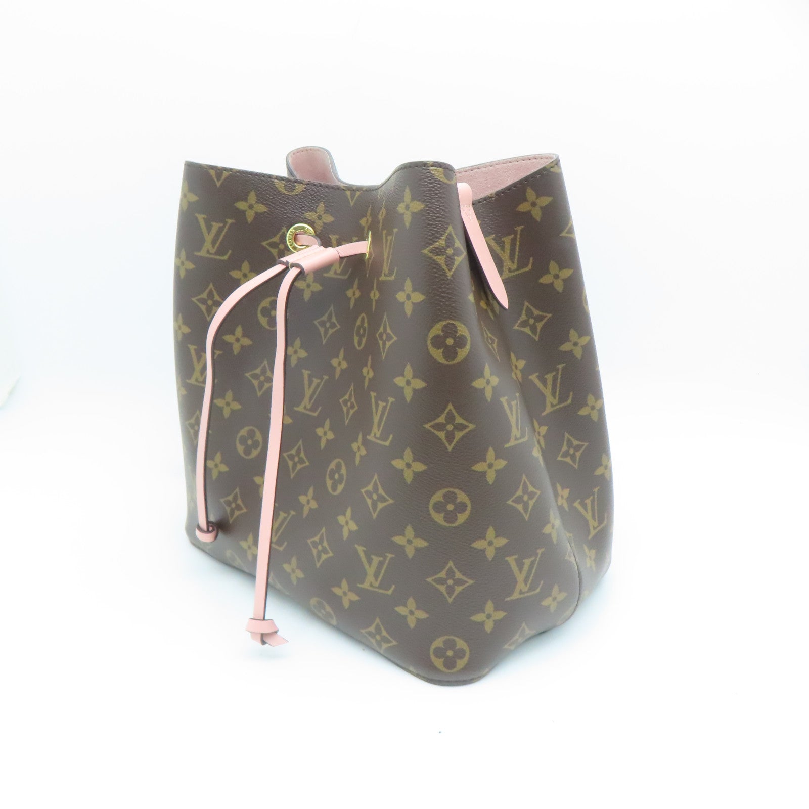 LOUIS VUITTON Monogram NeoNoe金扣肩背袋啡色/粉紅色