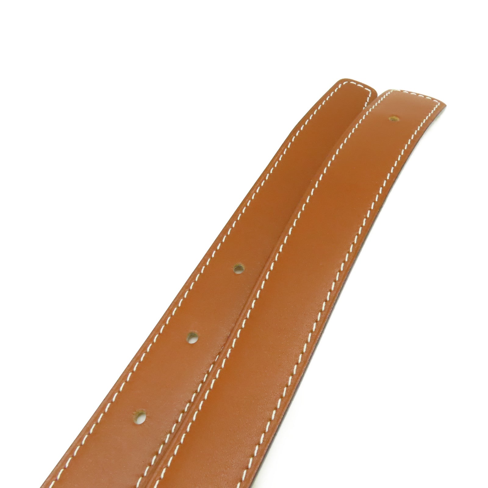 HERMES Swift皮革Belt金扣皮帶啡色/黃色