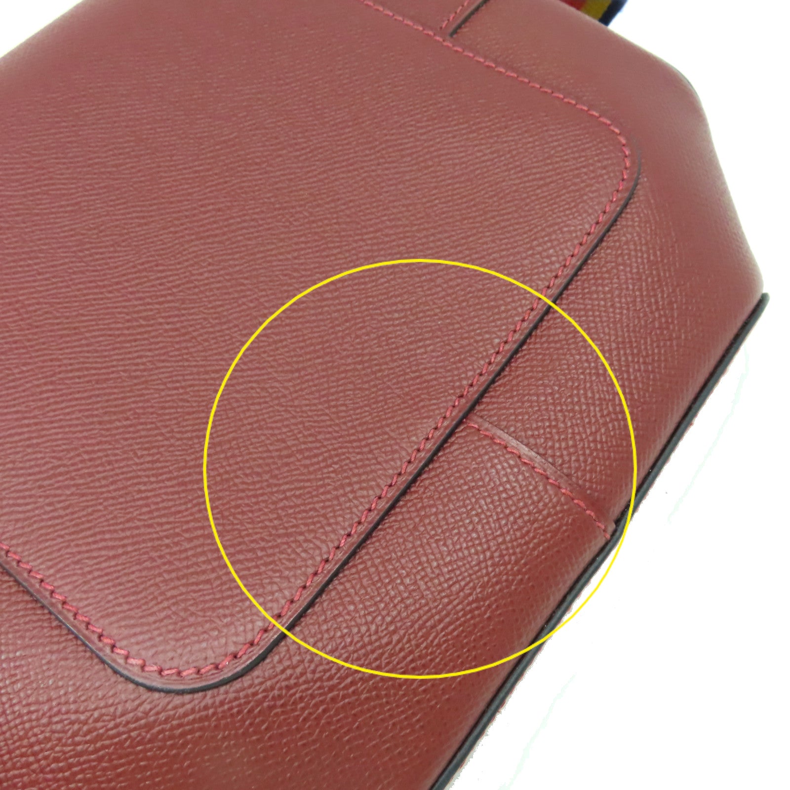 HERMES Epsom皮革Octogone Shoulder Bag肩背袋Rouge Grenat紅石榴色