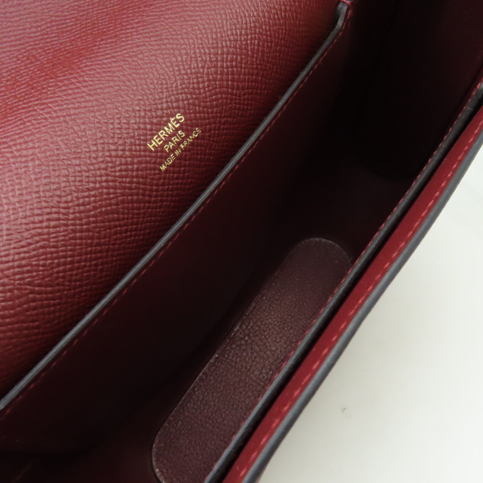 HERMES Epsom皮革Octogone Shoulder Bag肩背袋Rouge Grenat紅石榴色
