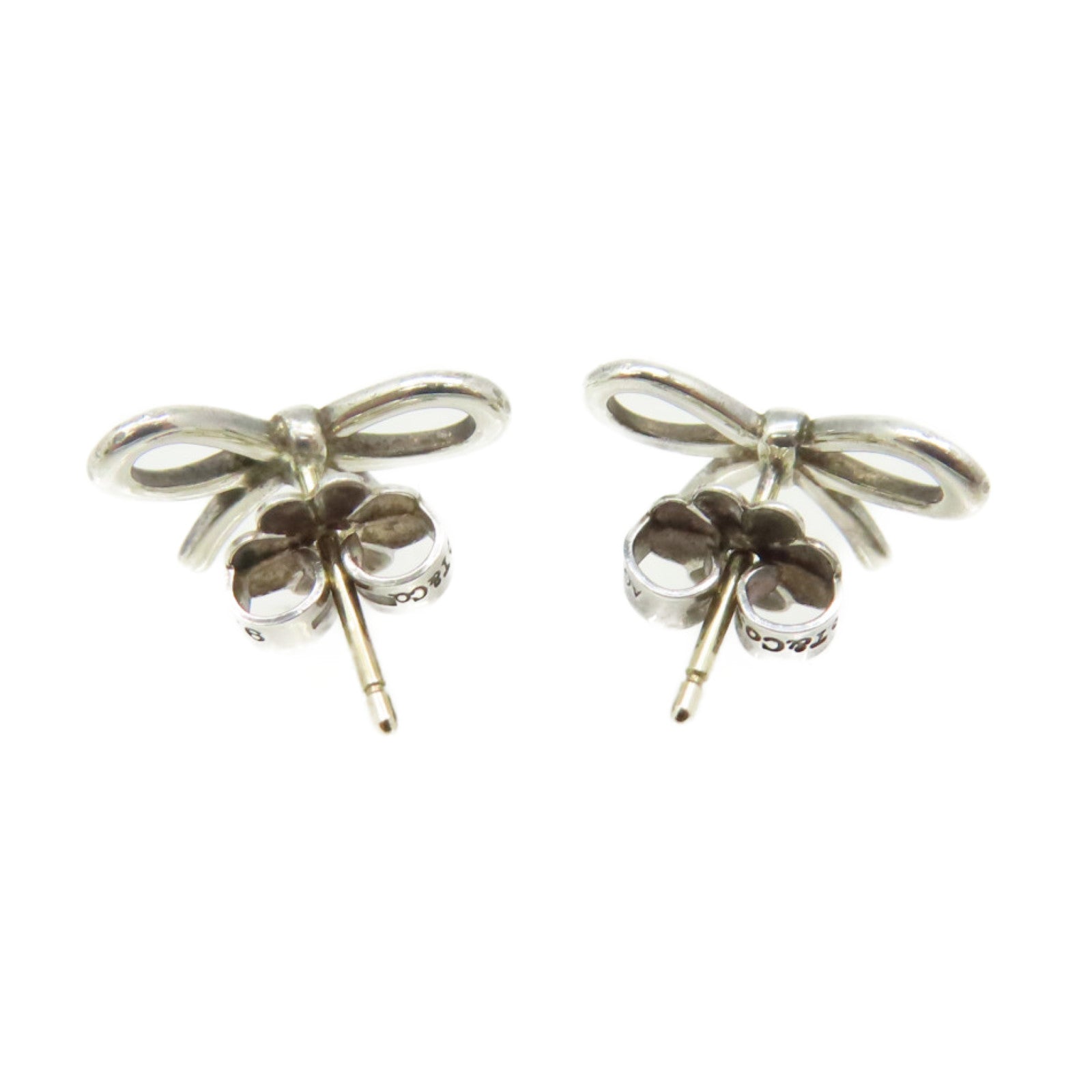 TIFFANY＆CO 925純銀Bow Stud Earrings耳環
