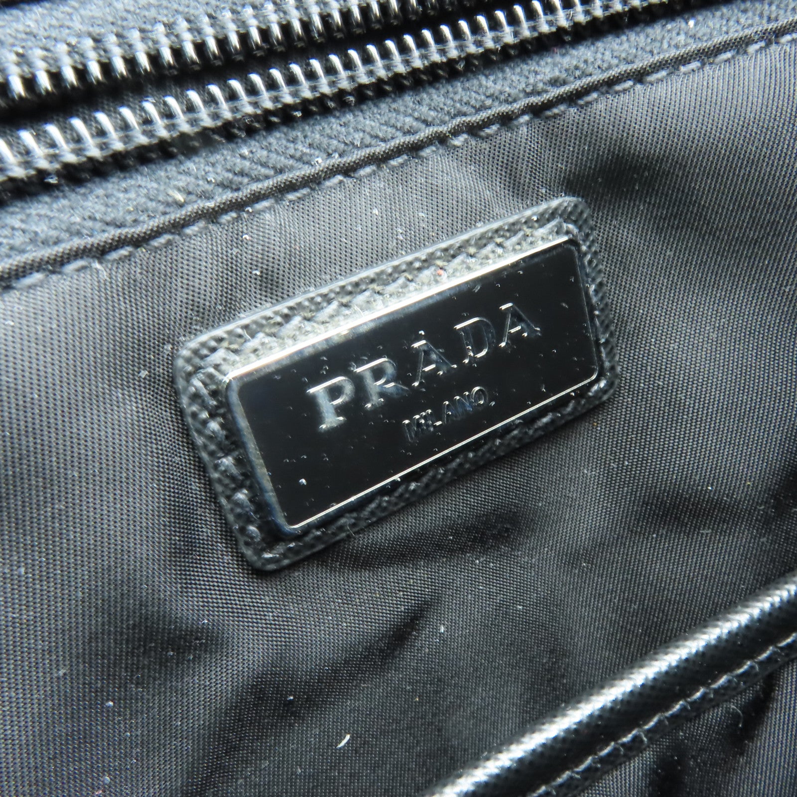 PRADA 尼龍Pistol Pattern Backpack銀扣背包藍色