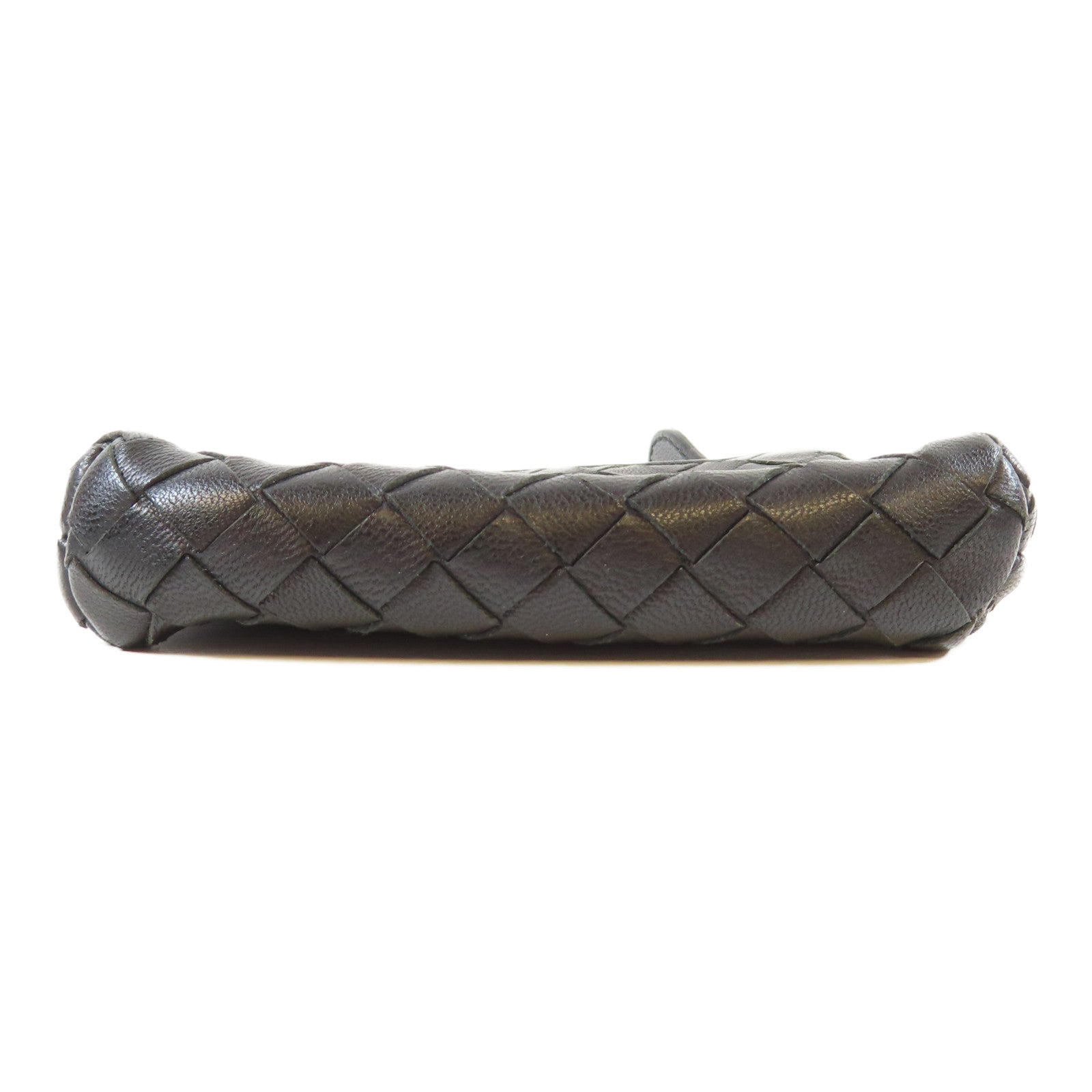 BOTTEGA VENETA 織紋牛皮皮革Coin Case金扣零錢包黑色