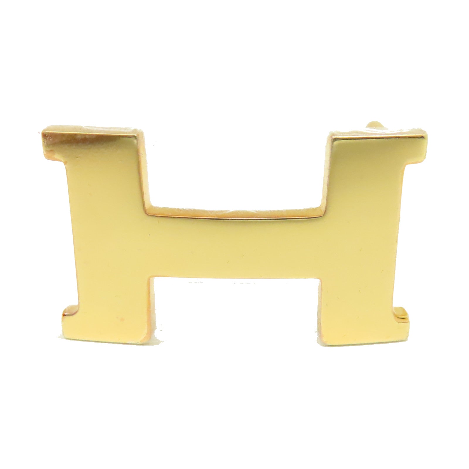 HERMES Swift皮革Belt金扣皮帶啡色/黃色