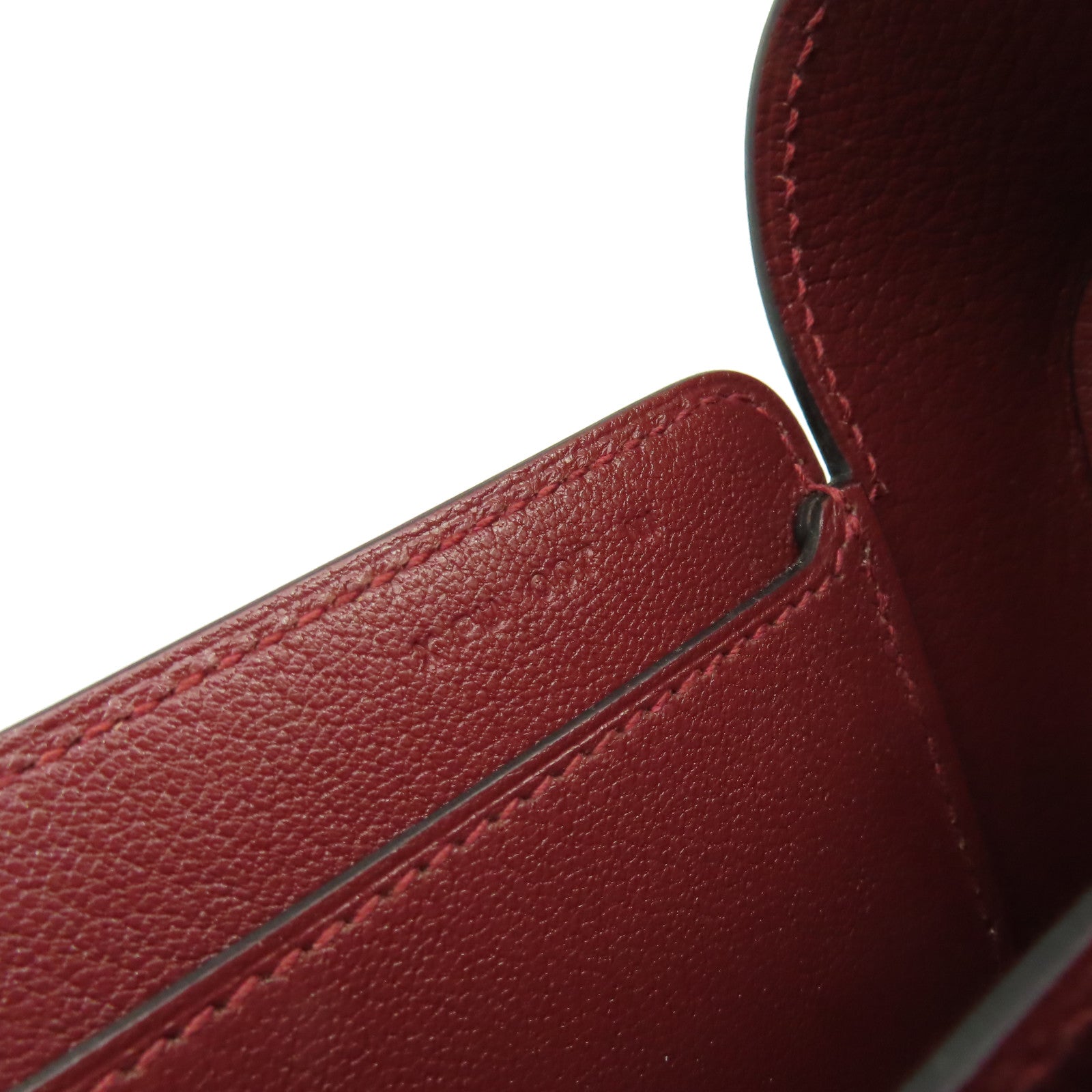 HERMES Epsom皮革Octogone Shoulder Bag肩背袋Rouge Grenat紅石榴色