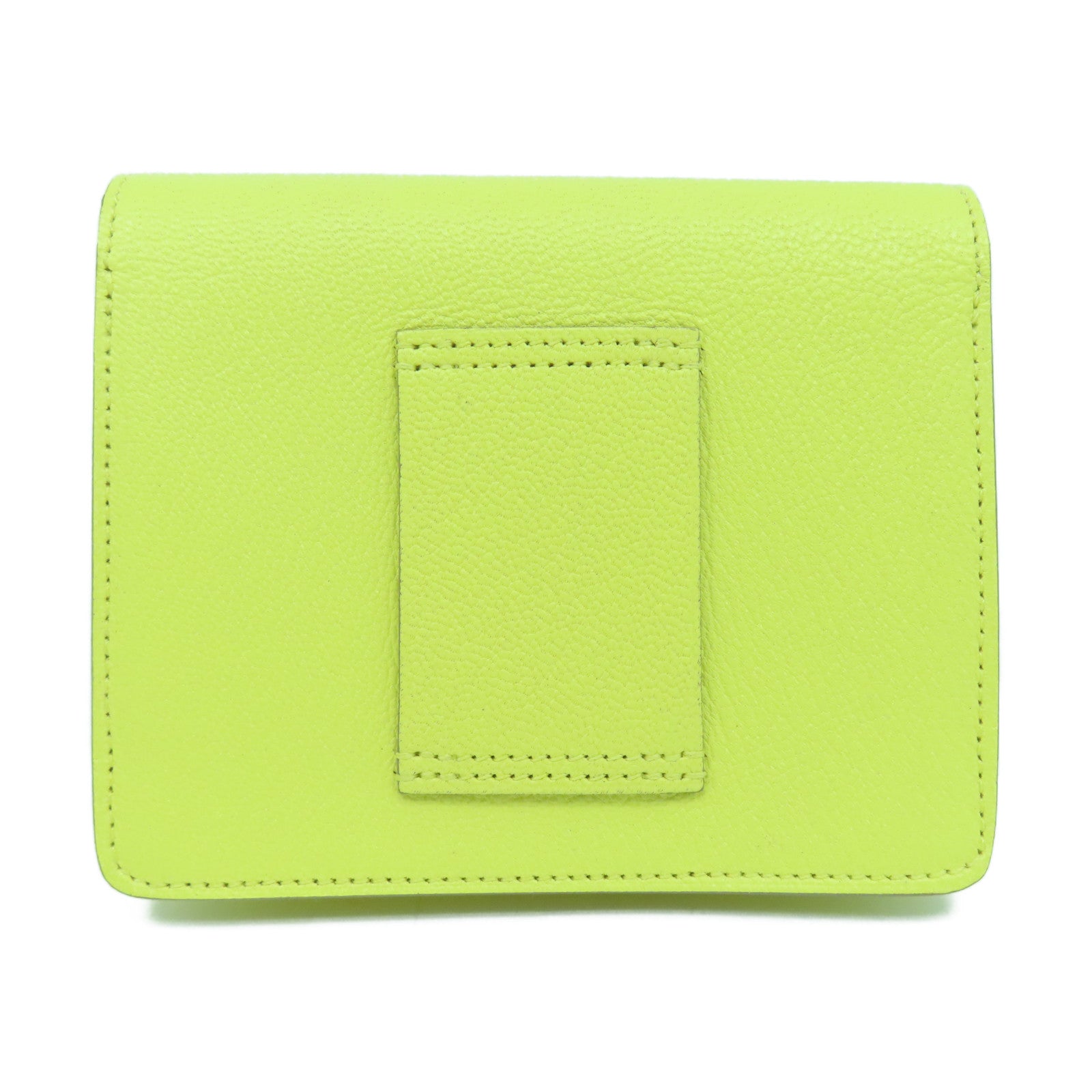 HERMES 【激減優惠】Chevre皮革Roulis Slim銀扣錢包黃色