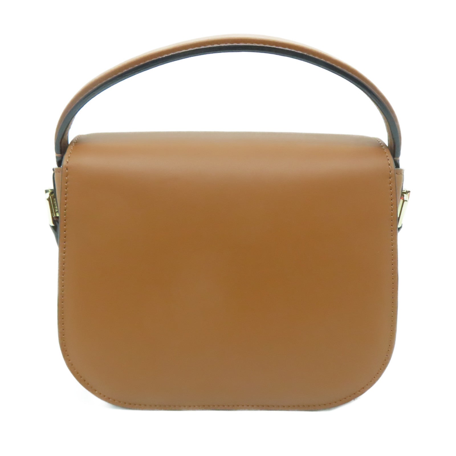 Valextra 【激減優惠】牛皮皮革Iside Crossbody 2Way Shoulder Bag金扣手挽肩背兩用袋棕色