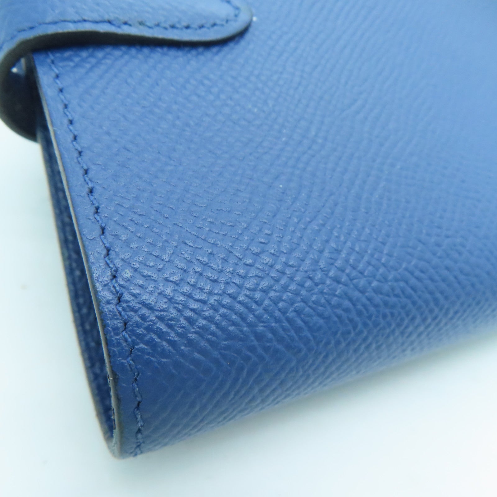 HERMES Epsom皮革Kelly Wallet银扣钱包Blue Agate/蓝色