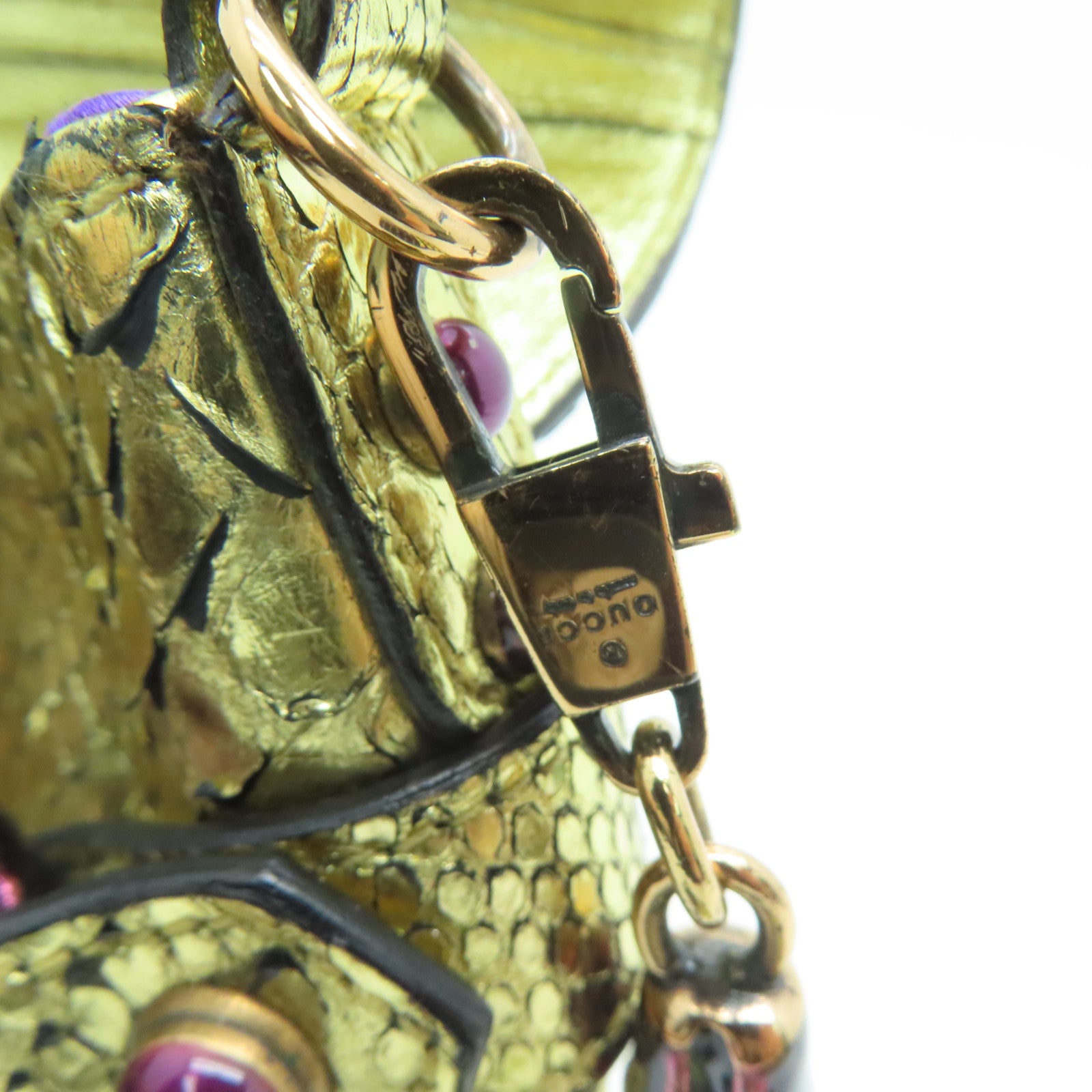 GUCCI 【激減優惠】蛇皮皮革Gucci x Tom Ford SS 2004金扣手挽袋金色