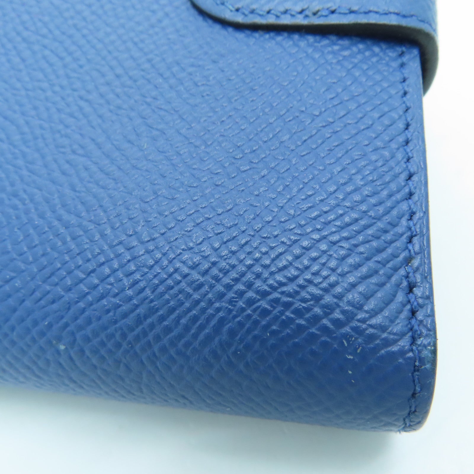 HERMES Epsom皮革Kelly Wallet银扣钱包Blue Agate/蓝色
