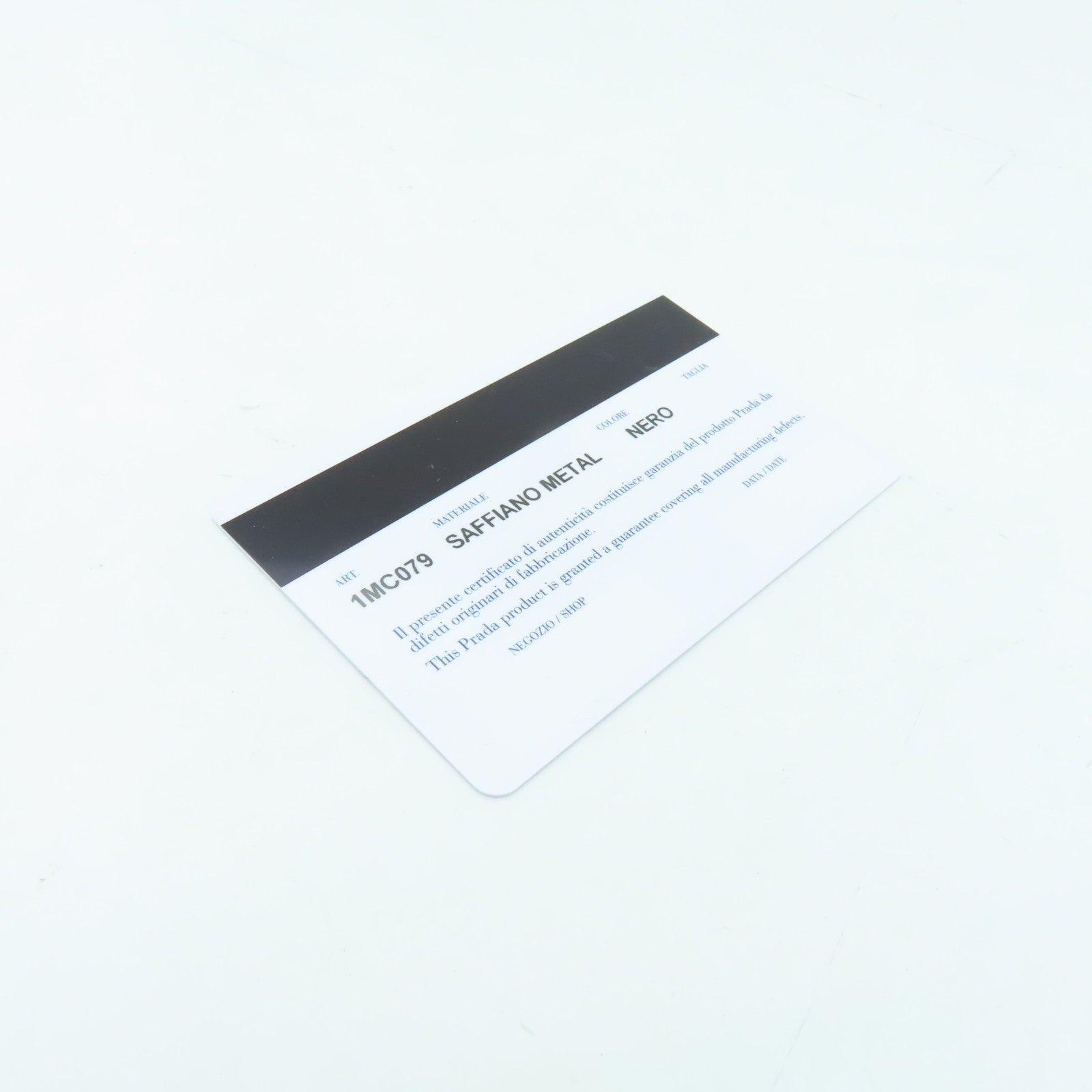 PRADA 牛皮皮革Card Case金扣卡片套黒色