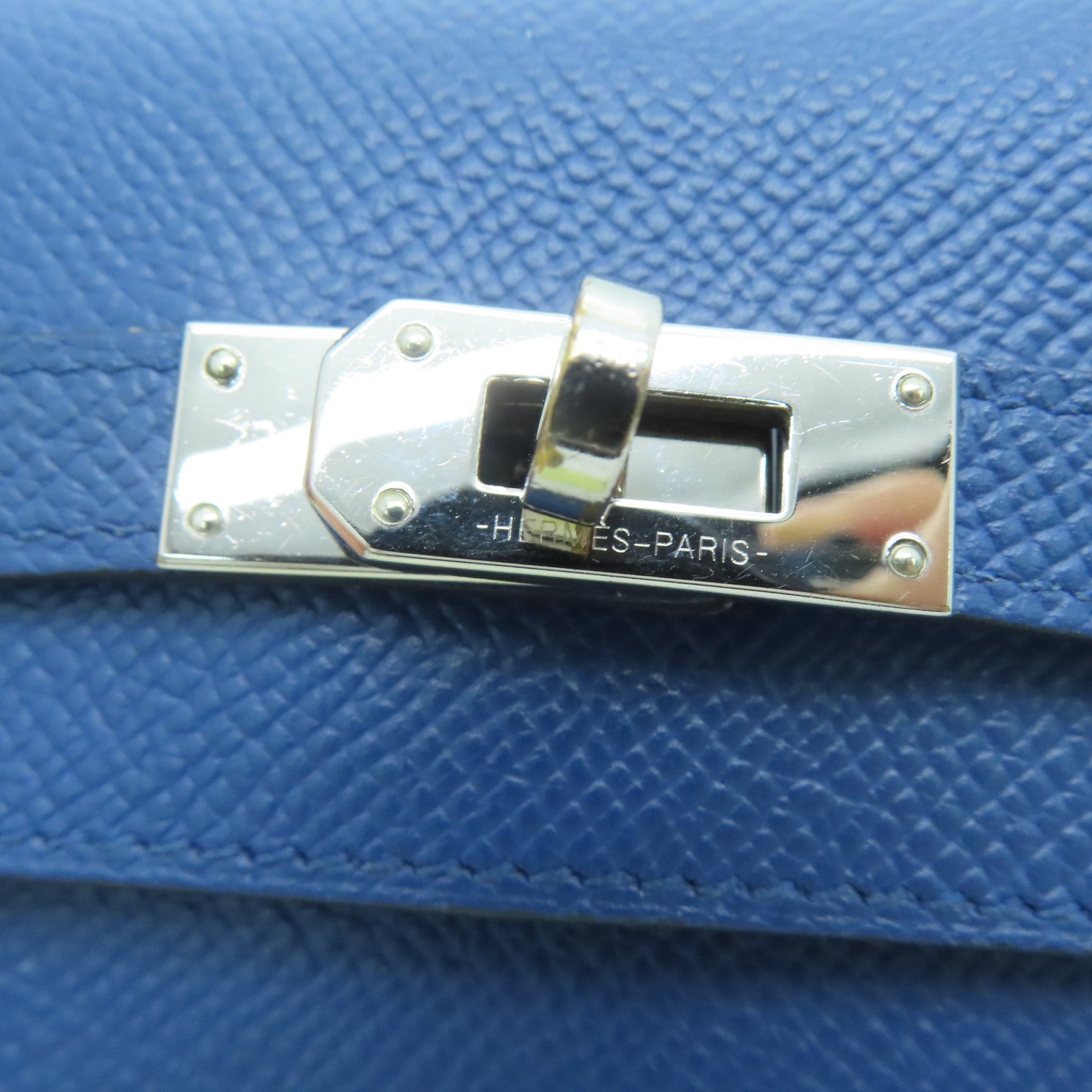 HERMES Epsom皮革Kelly Wallet银扣钱包Blue Agate/蓝色
