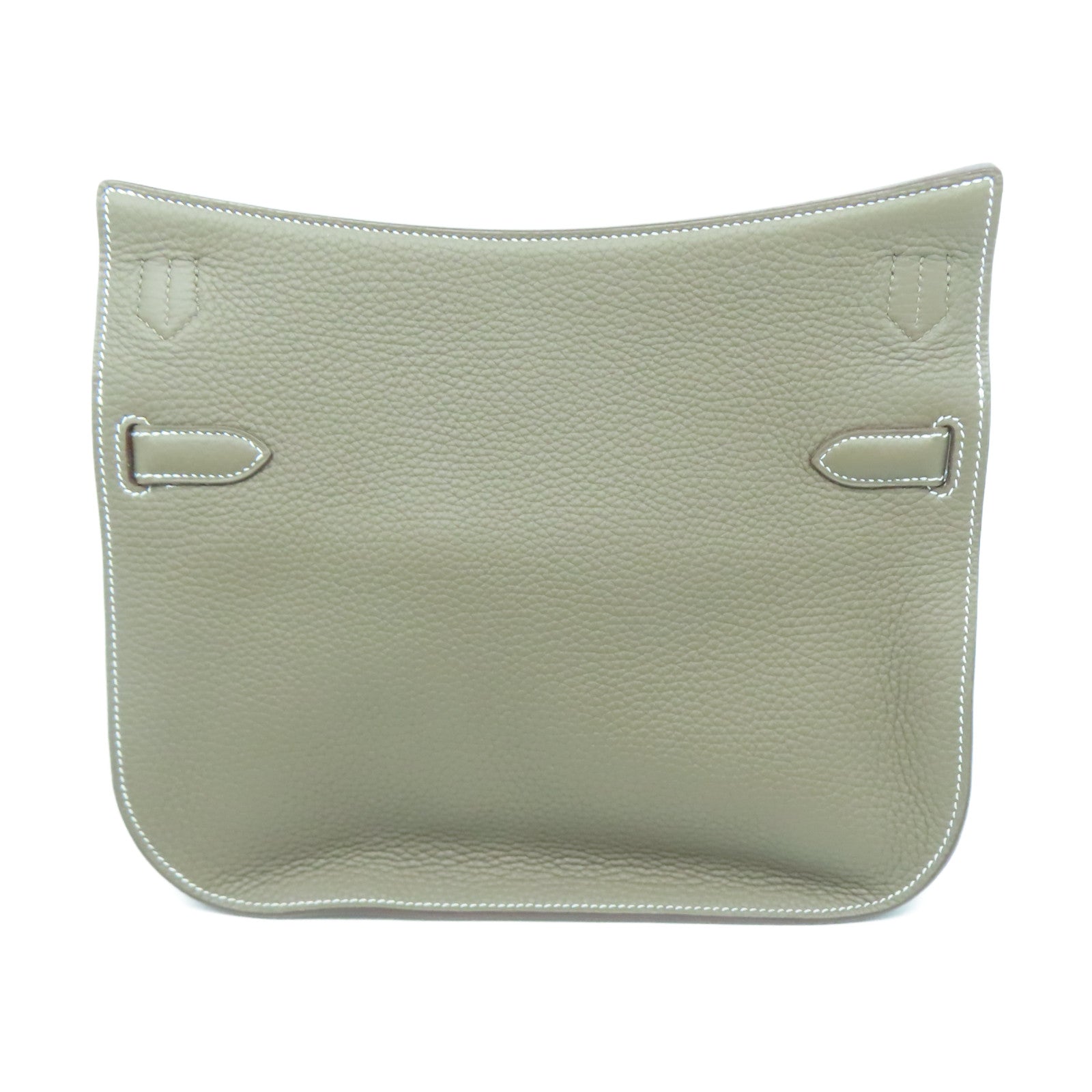 HERMES Taurillon Clemence皮革Jypsiere 28銀肩背袋大象灰色