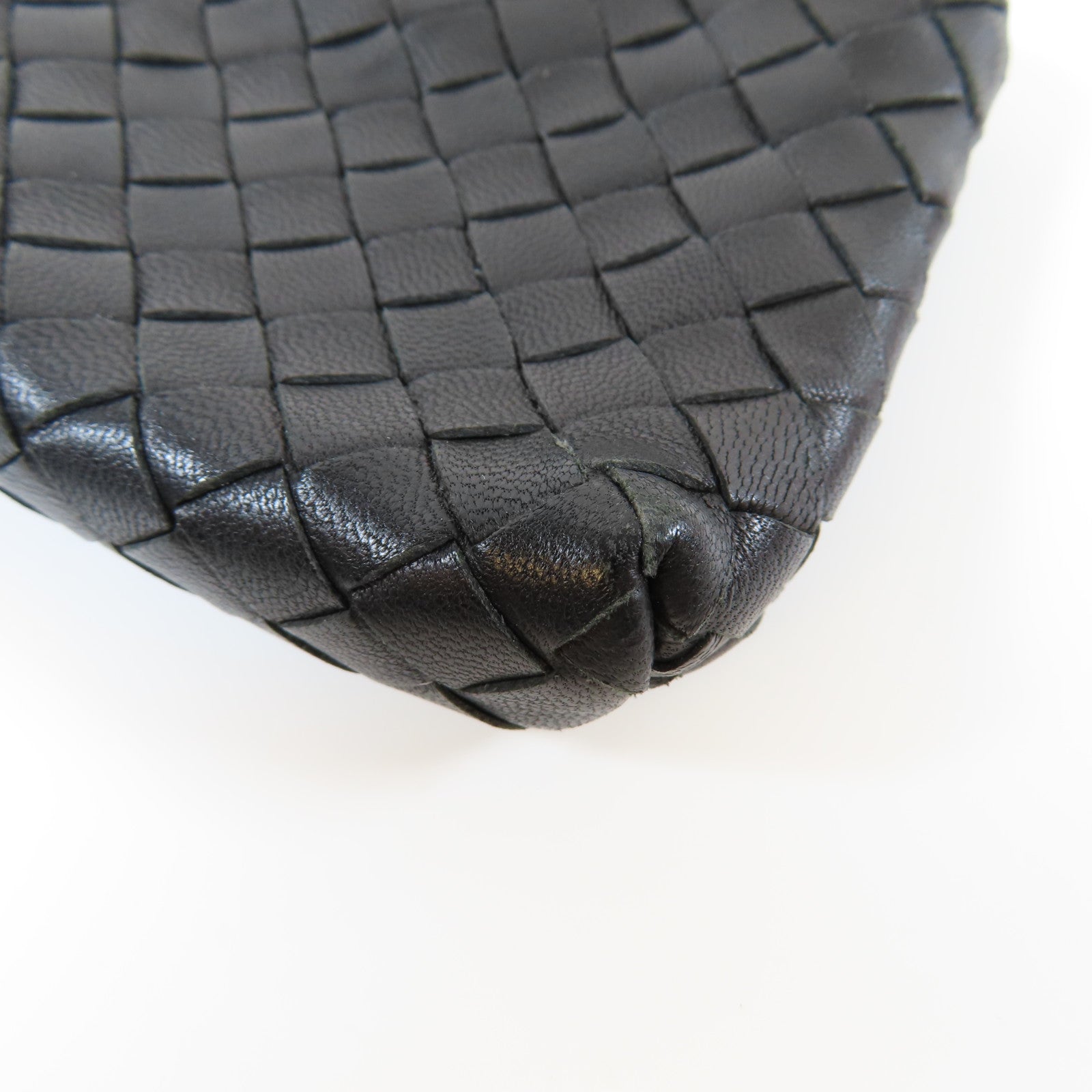 BOTTEGA VENETA 織紋牛皮皮革Coin Case金扣零錢包黑色