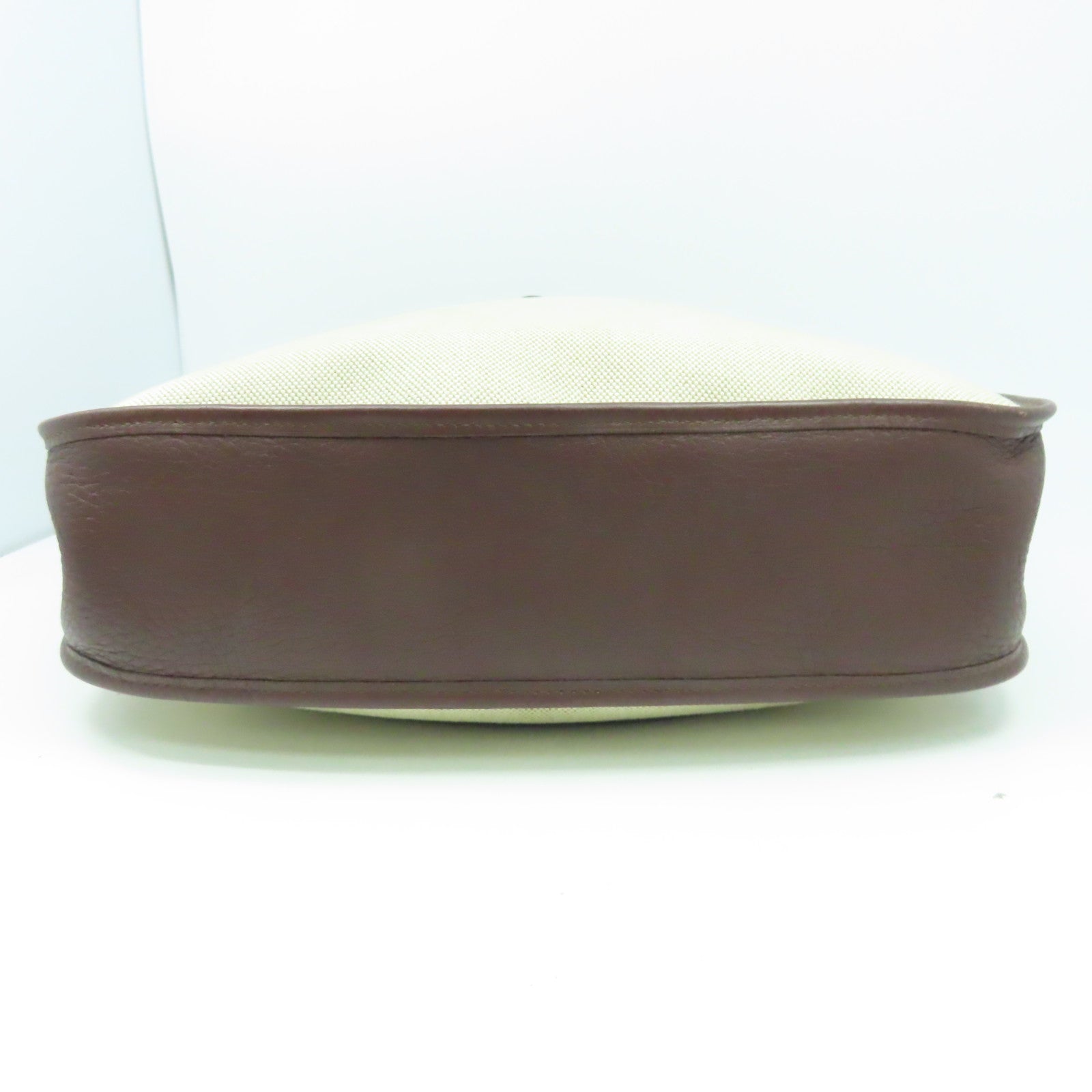 HERMES Toile H/Buffalo Vintage Evelyne GM金扣肩背袋啡色