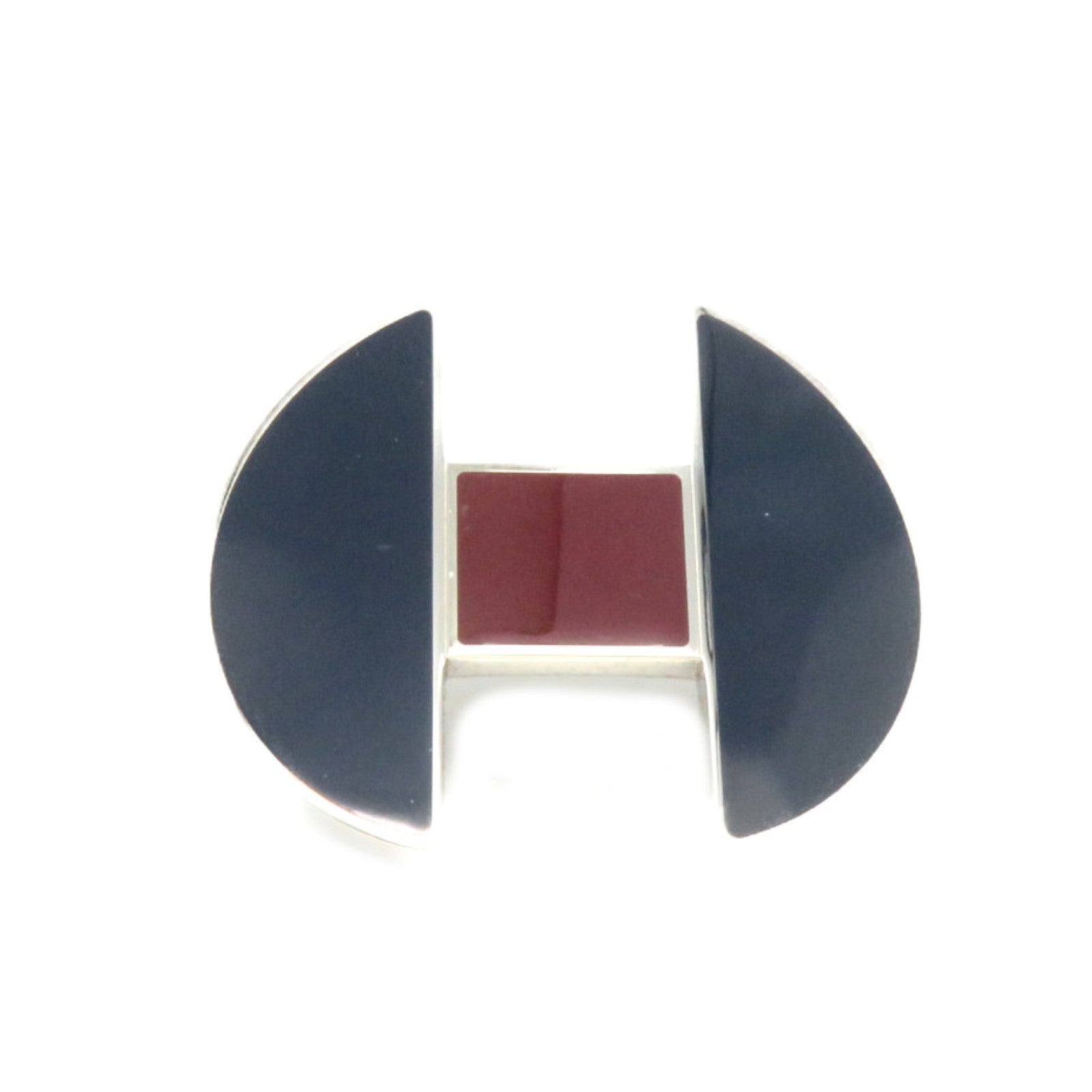 HERMES Metal Hairpin Blue/Wine Red
