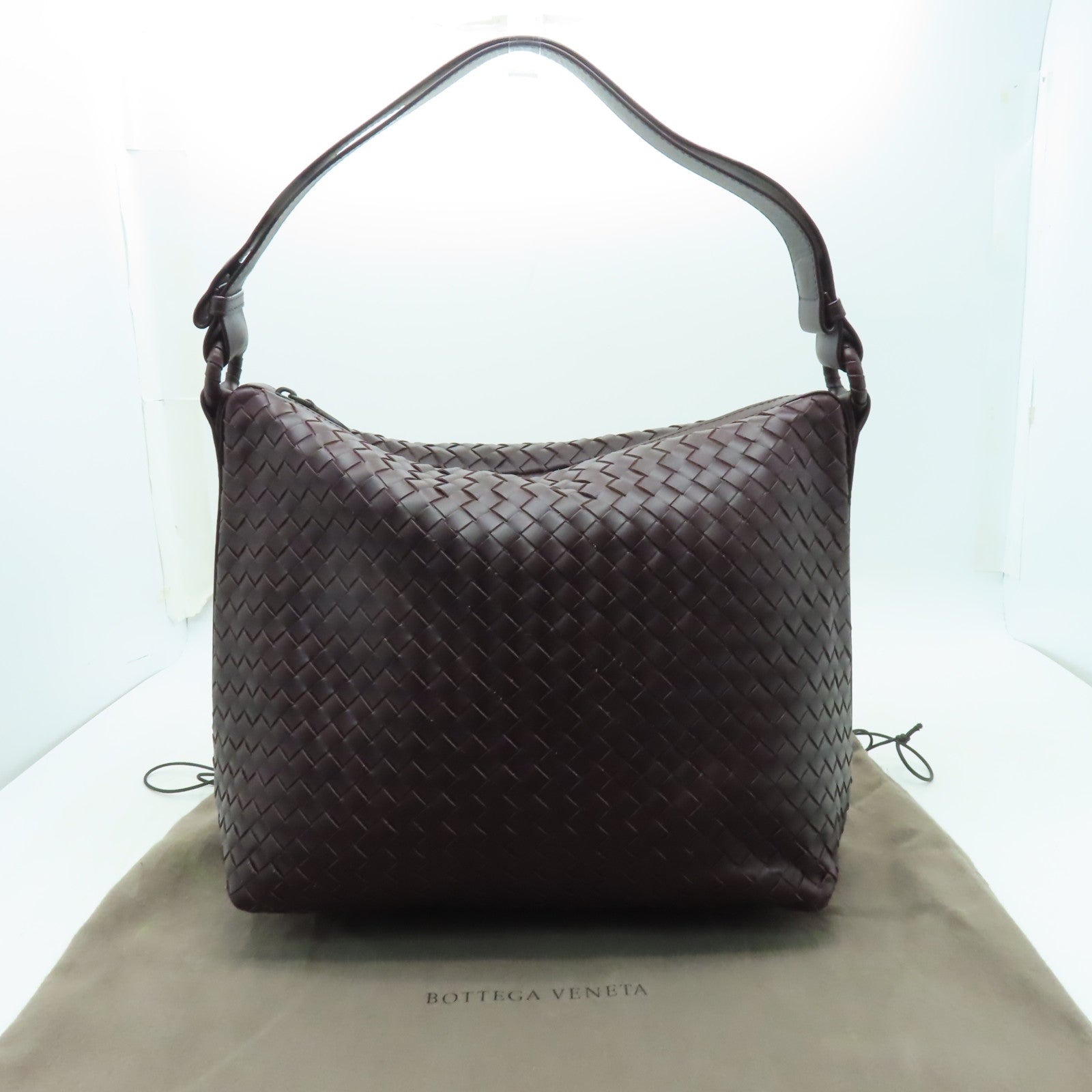 BOTTEGA VENETA 牛皮皮革Intrecciato Nappa肩背袋啡色