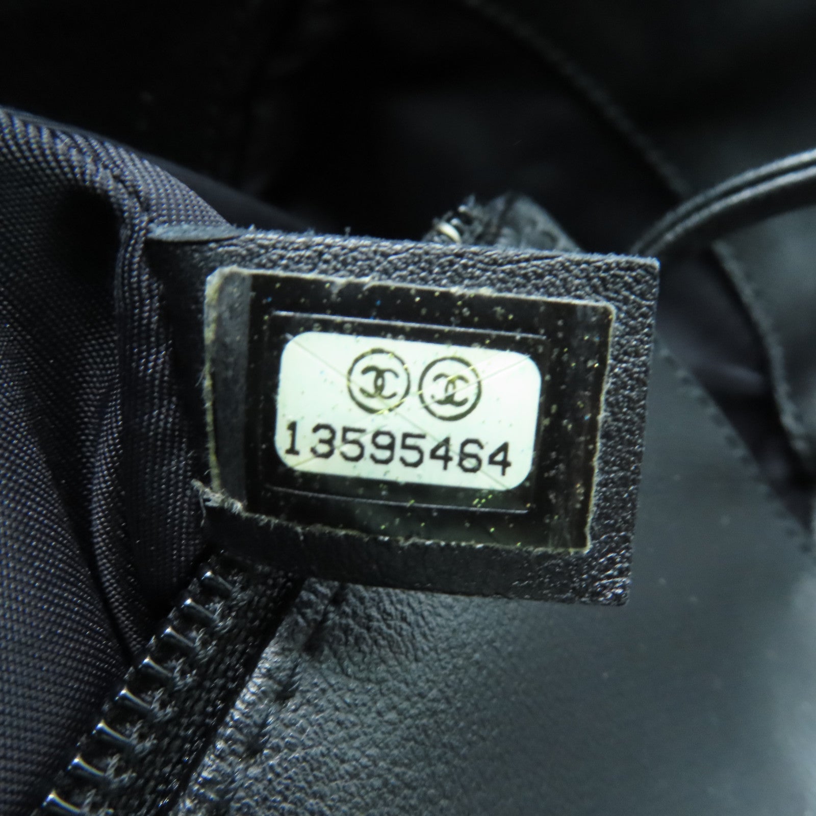CHANEL 菱格涂层帆布Tote Bag银扣手挽袋黑色