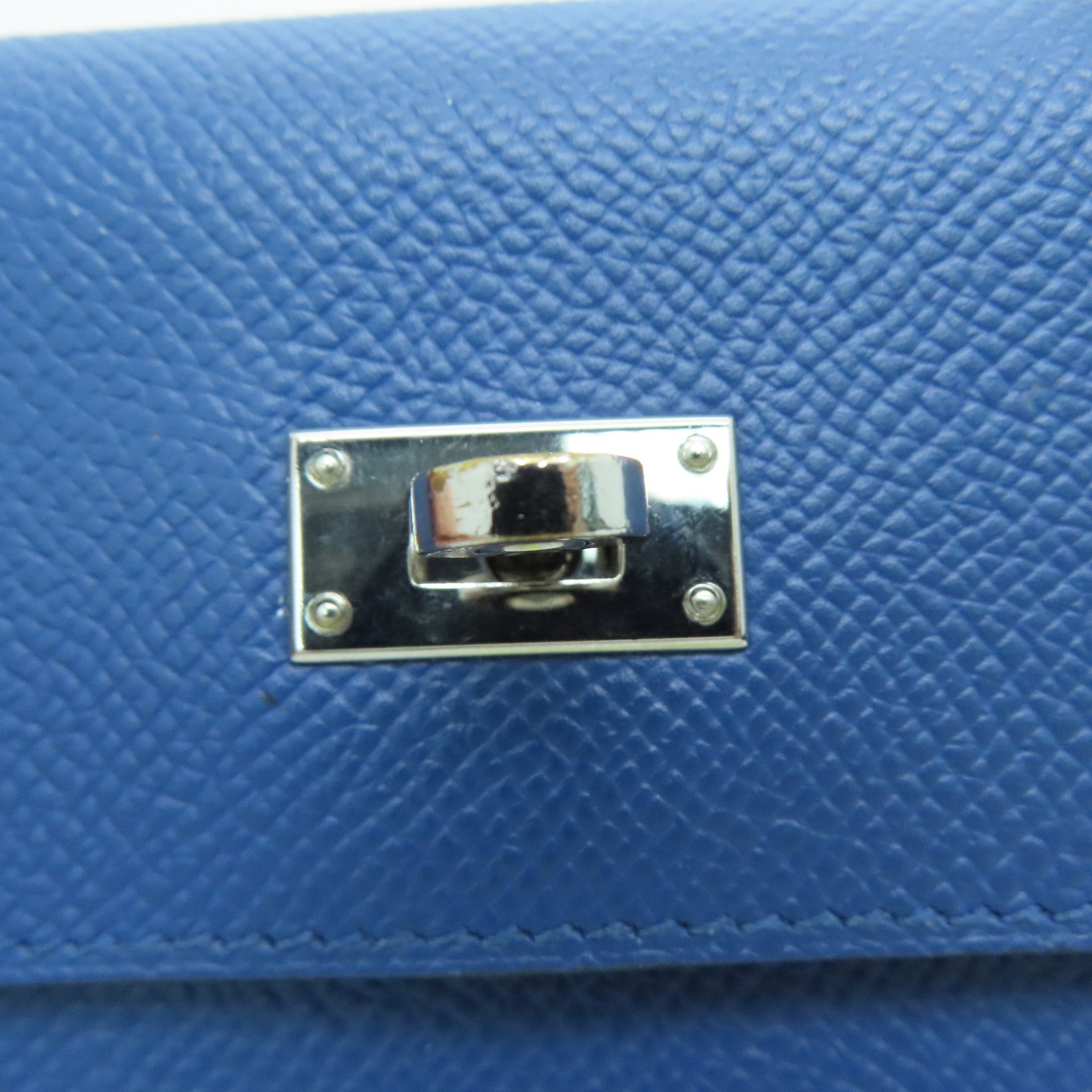 HERMES Epsom皮革Kelly Wallet银扣钱包Blue Agate/蓝色