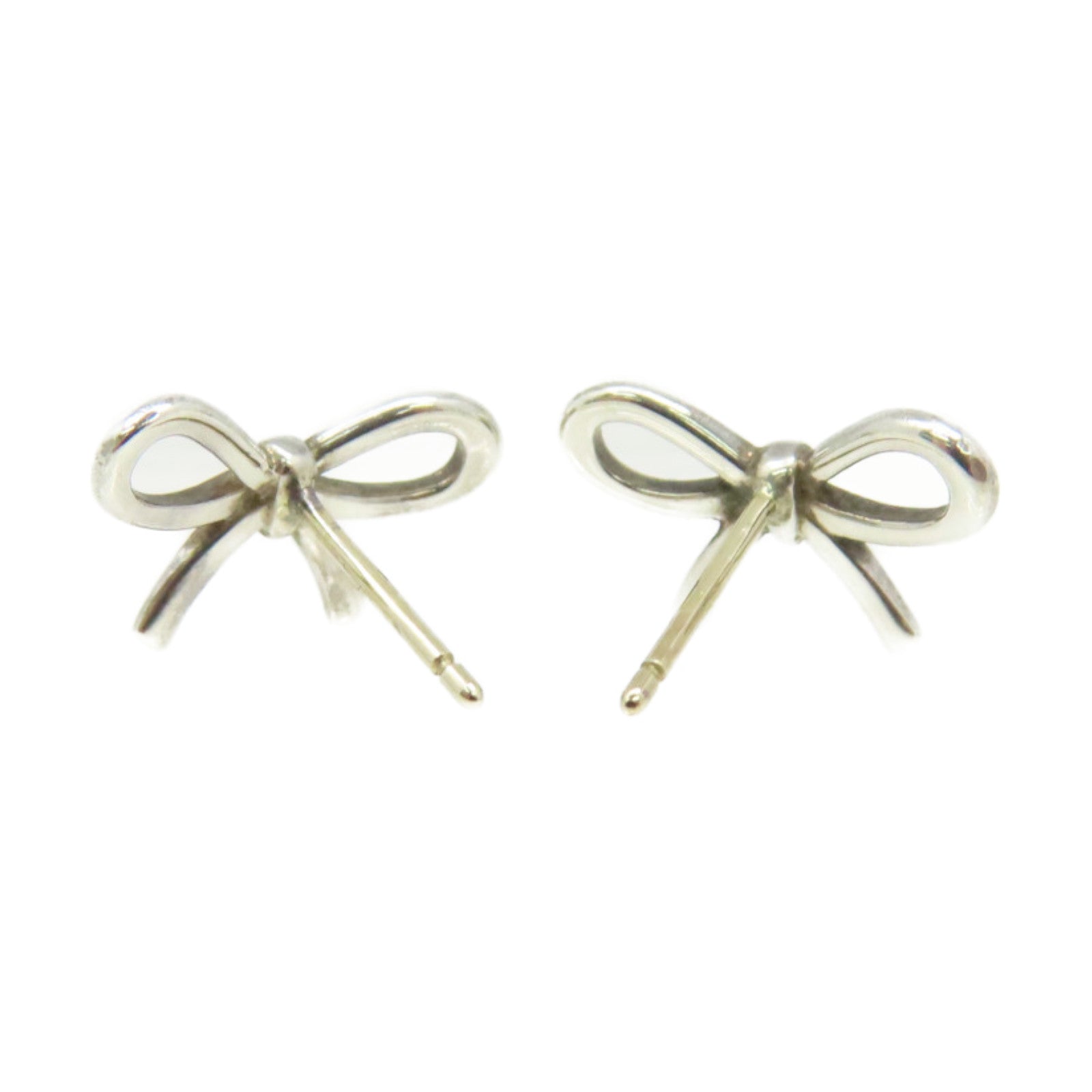 TIFFANY＆CO 925純銀Bow Stud Earrings耳環