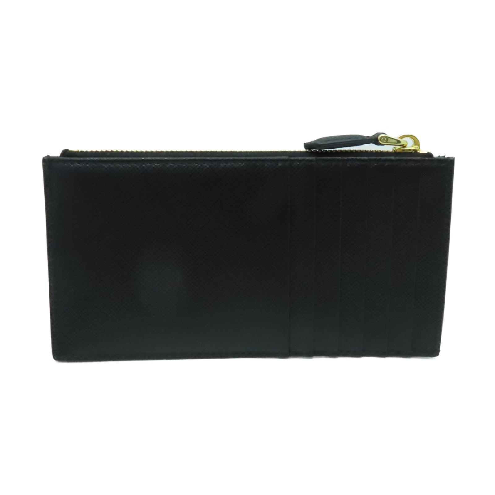 PRADA 牛皮皮革Card Case金扣卡片套黒色