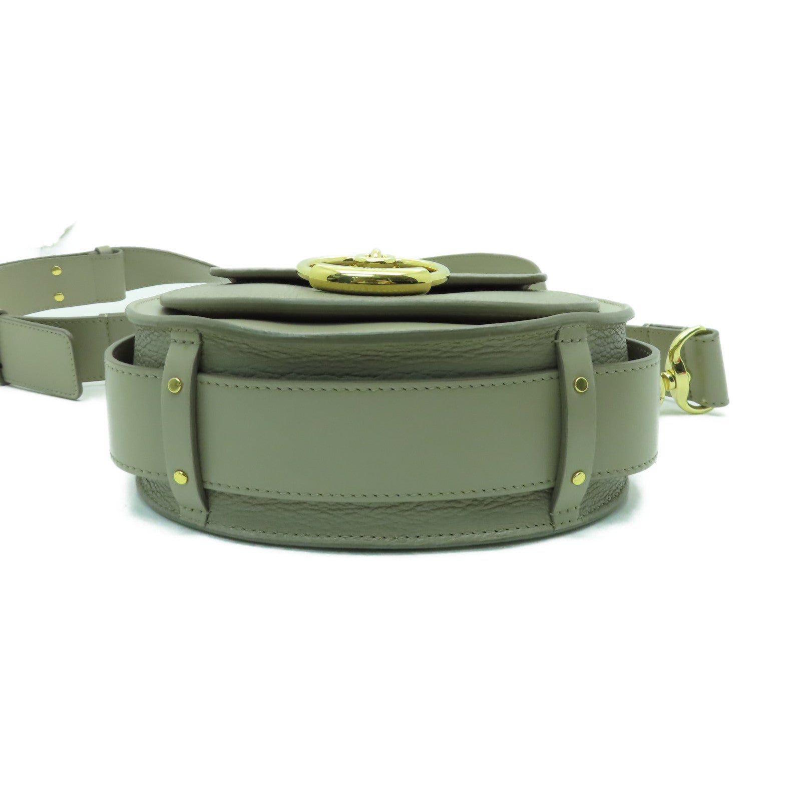 Chloe 牛皮皮革Shoulder Bag金扣手挽肩背兩用袋灰色