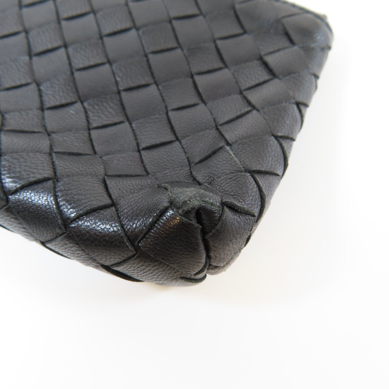 BOTTEGA VENETA 織紋牛皮皮革Coin Case金扣零錢包黑色