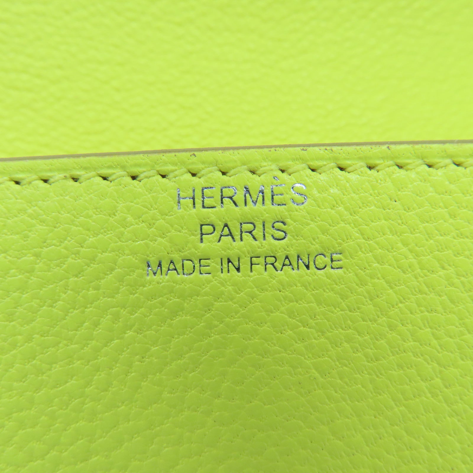 HERMES 【激減優惠】Chevre皮革Roulis Slim銀扣錢包黃色