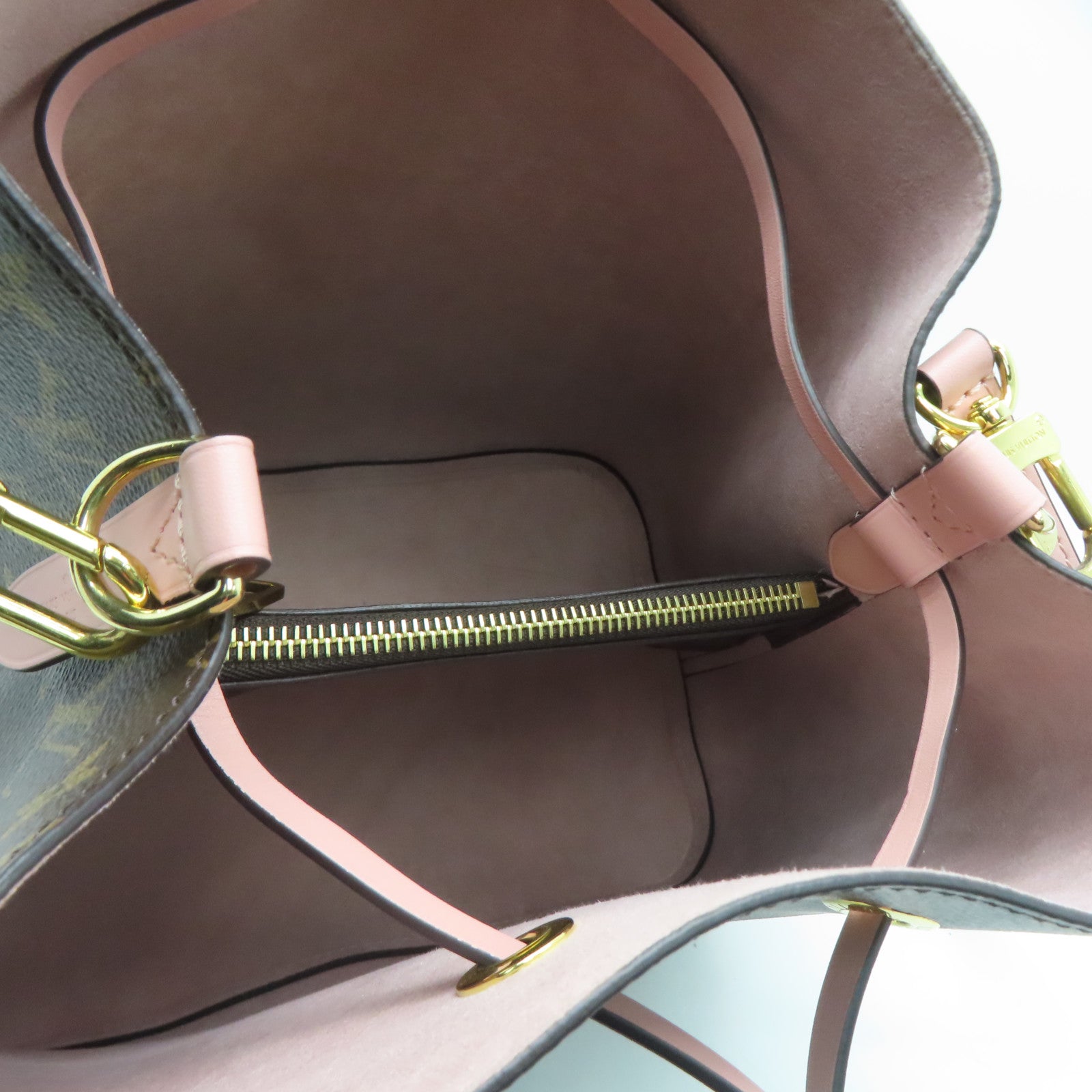 LOUIS VUITTON Monogram NeoNoe金扣肩背袋啡色/粉紅色