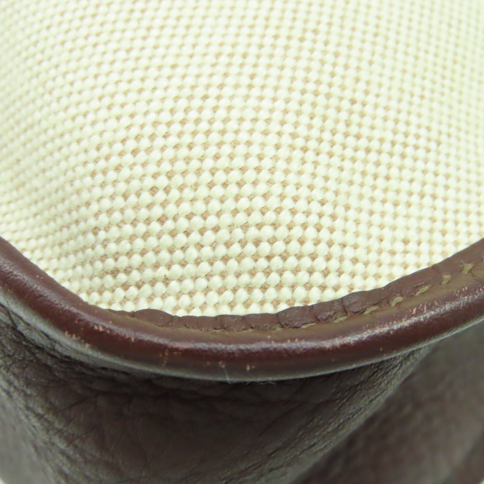 HERMES Toile H/Buffalo Vintage Evelyne GM金扣肩背袋啡色