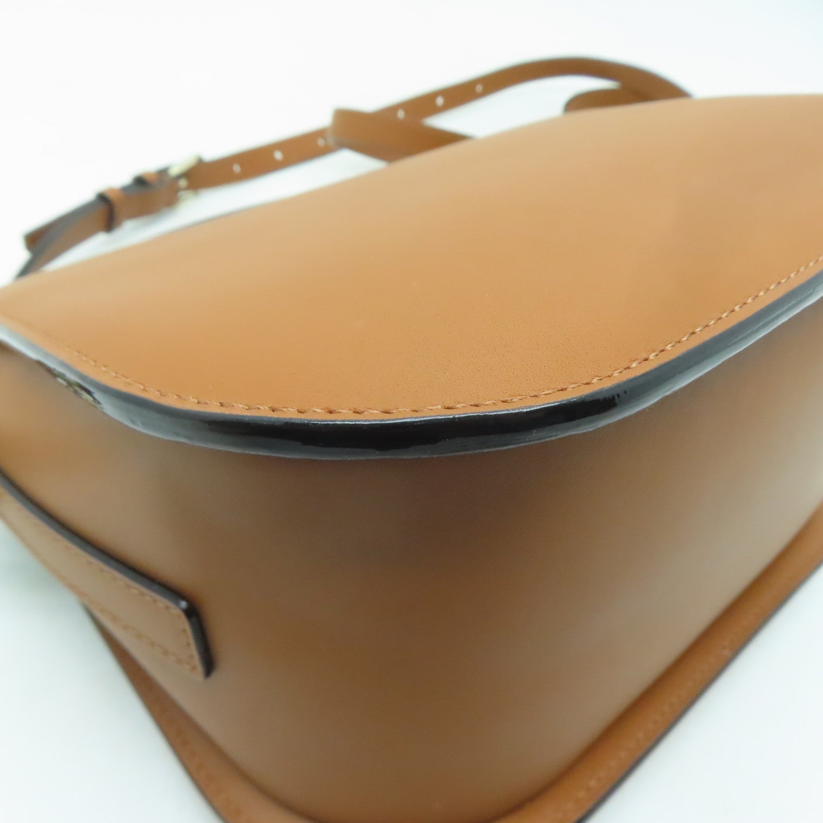 Valextra 【激減優惠】牛皮皮革Iside Crossbody 2Way Shoulder Bag金扣手挽肩背兩用袋棕色