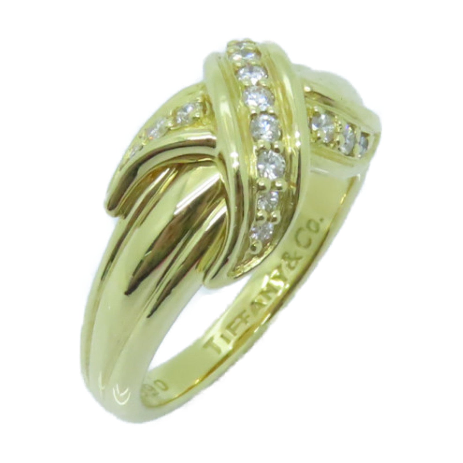 TIFFANY＆CO 18K黃金Diamond Ring戒指US#6.5金色