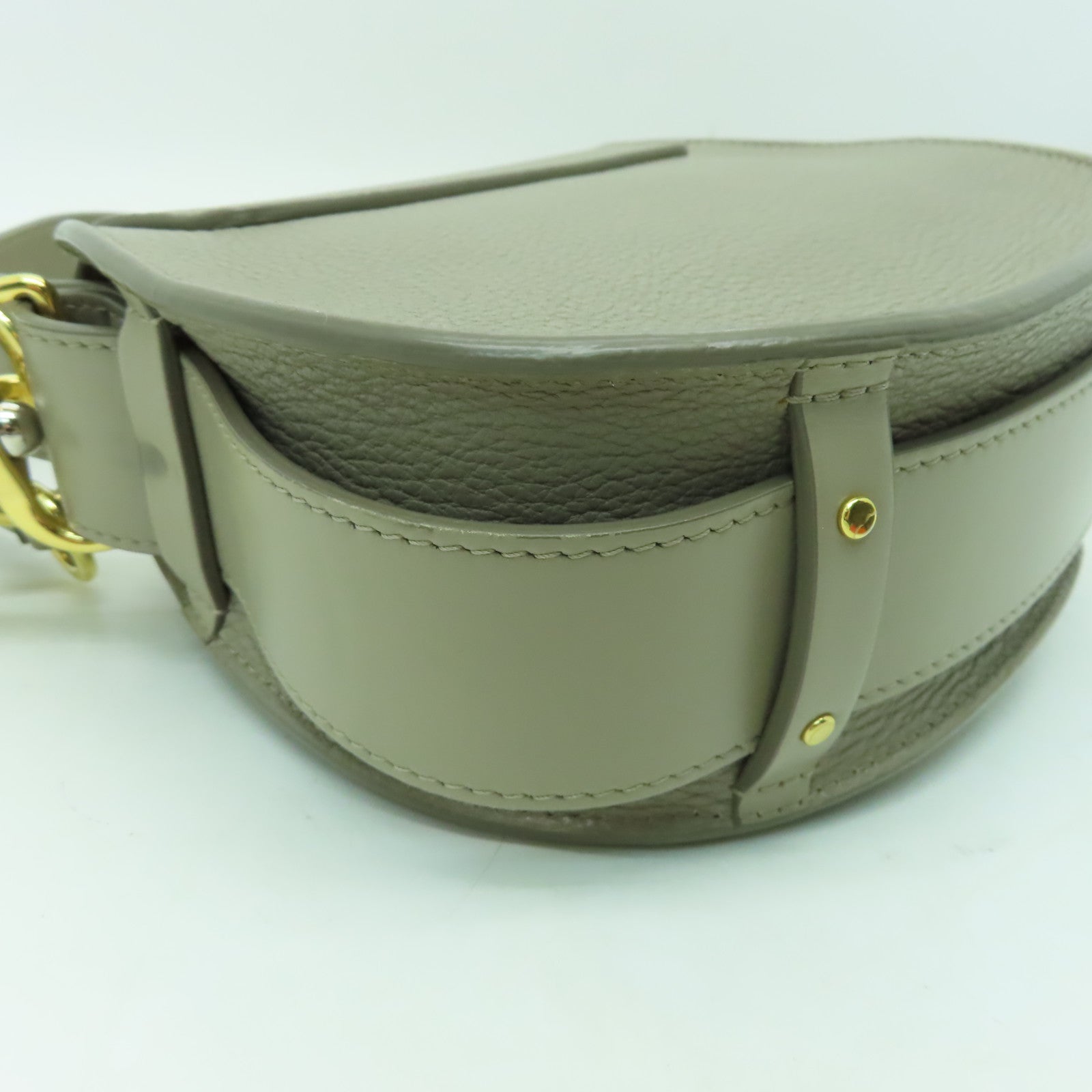 Chloe 牛皮皮革Shoulder Bag金扣手挽肩背兩用袋灰色
