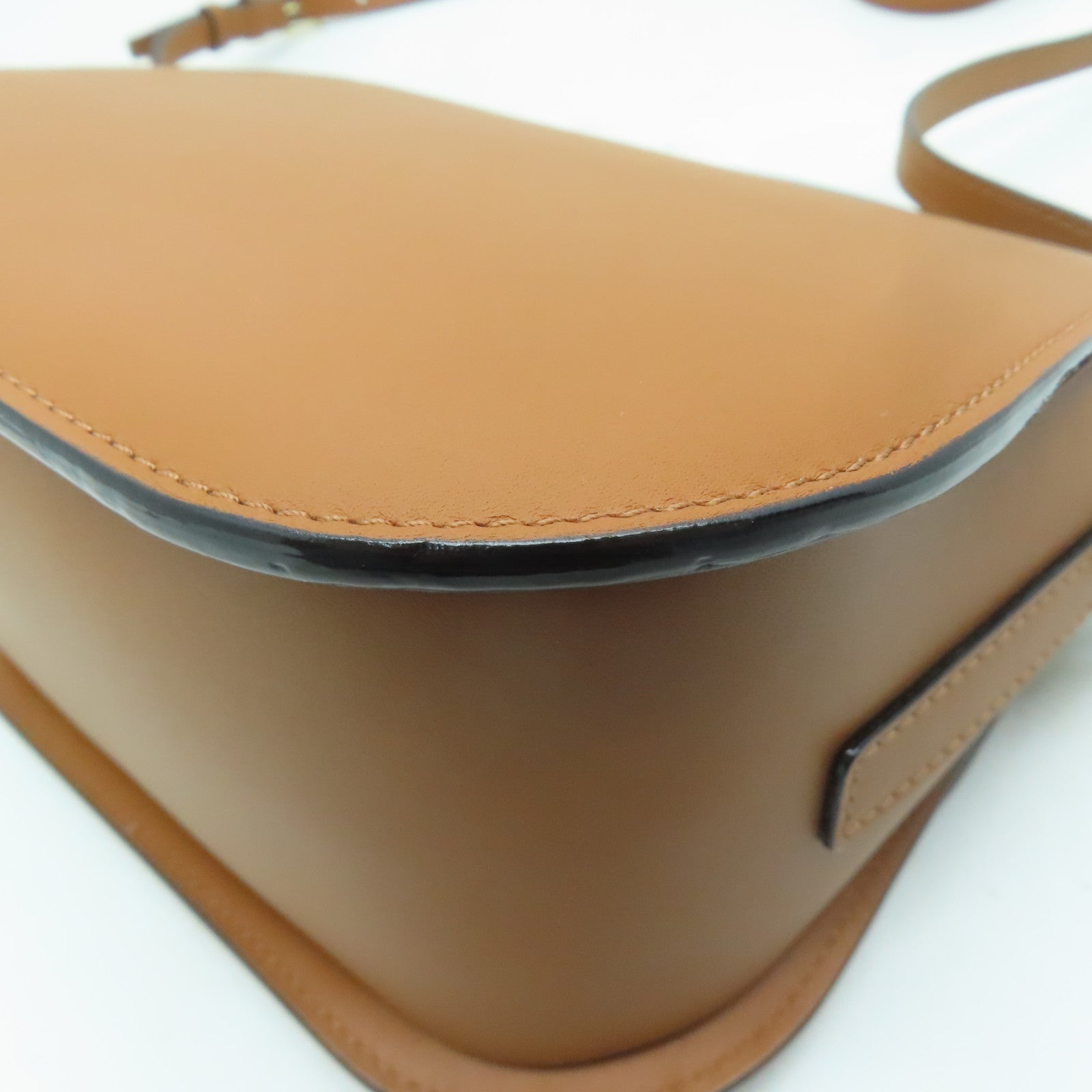 Valextra 【激減優惠】牛皮皮革Iside Crossbody 2Way Shoulder Bag金扣手挽肩背兩用袋棕色