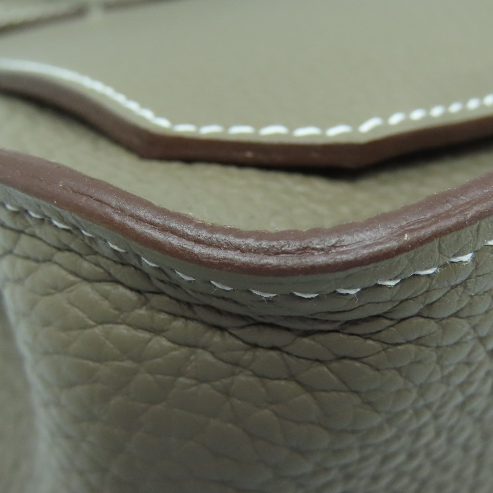 HERMES Taurillon Clemence皮革Jypsiere 28銀肩背袋大象灰色