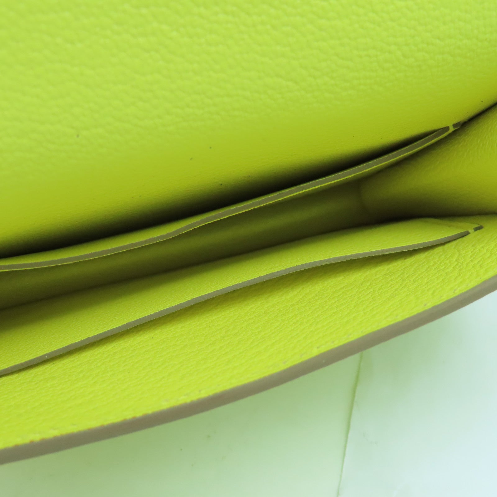 HERMES 【激減優惠】Chevre皮革Roulis Slim銀扣錢包黃色