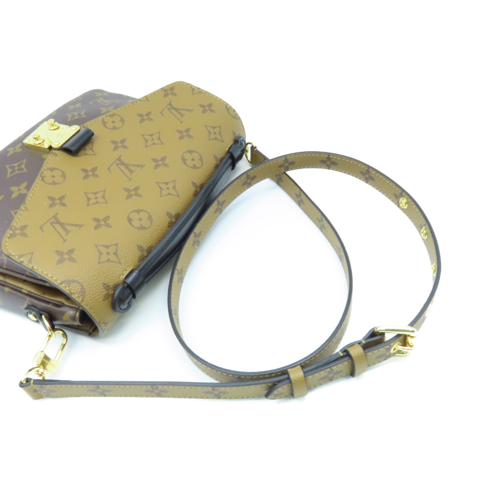 LOUIS VUITTON Monogram Pochette Metis 2Way Shoulder Bag金扣手挽肩背兩用袋啡色