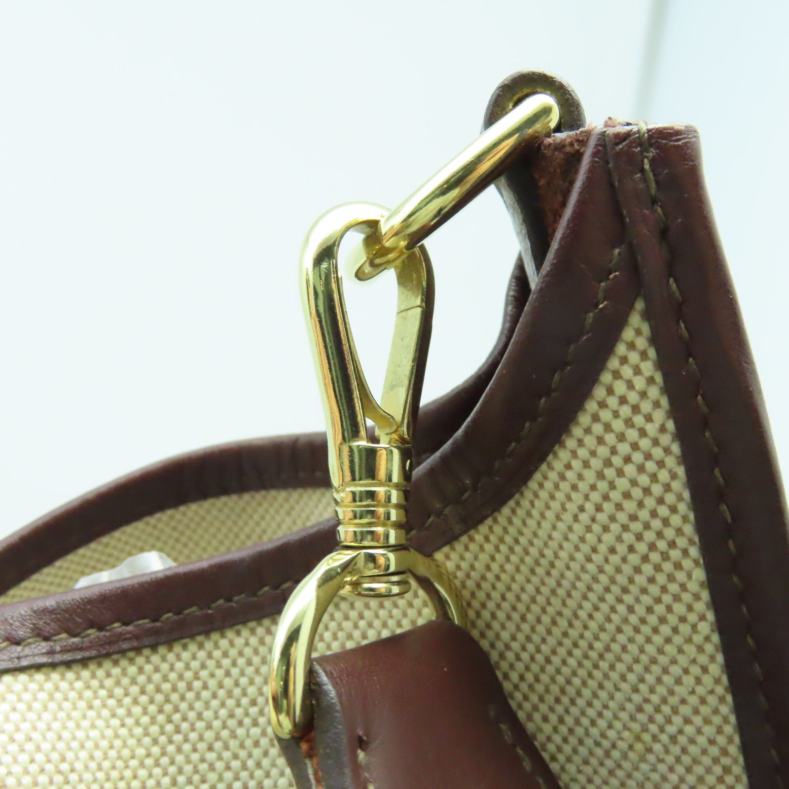 HERMES Toile H/Buffalo Vintage Evelyne GM金扣肩背袋啡色