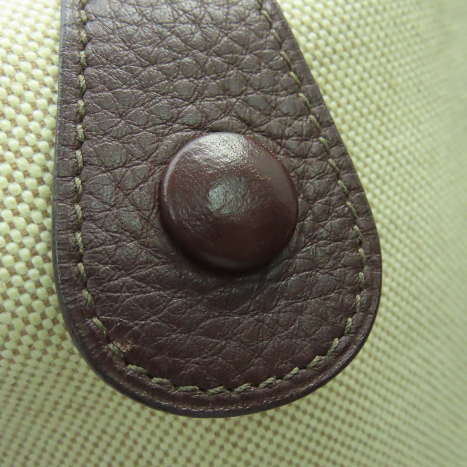 HERMES Toile H/Buffalo Vintage Evelyne GM金扣肩背袋啡色