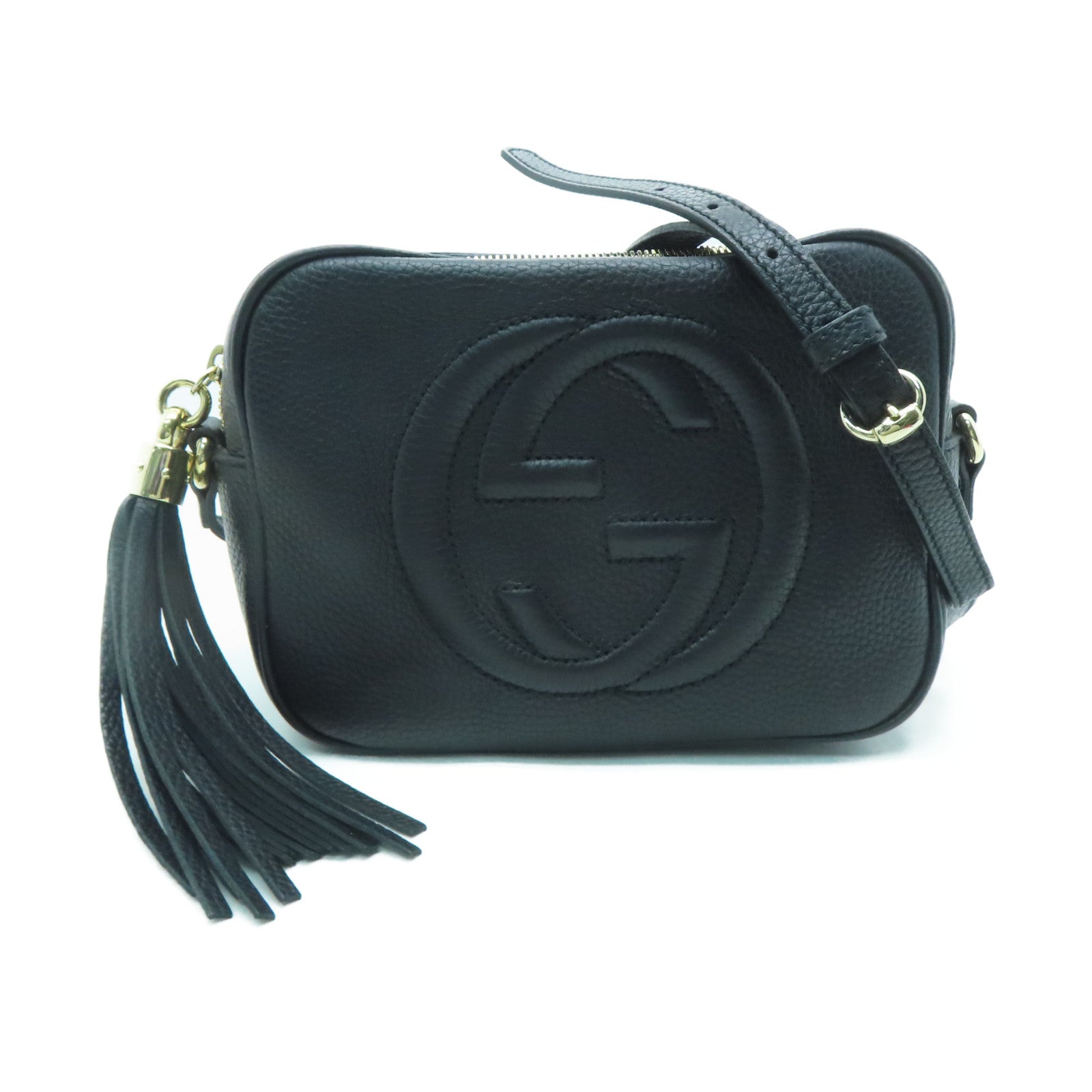 GUCCI 牛皮皮革Soho Shoulder Bag金扣肩背袋黑色