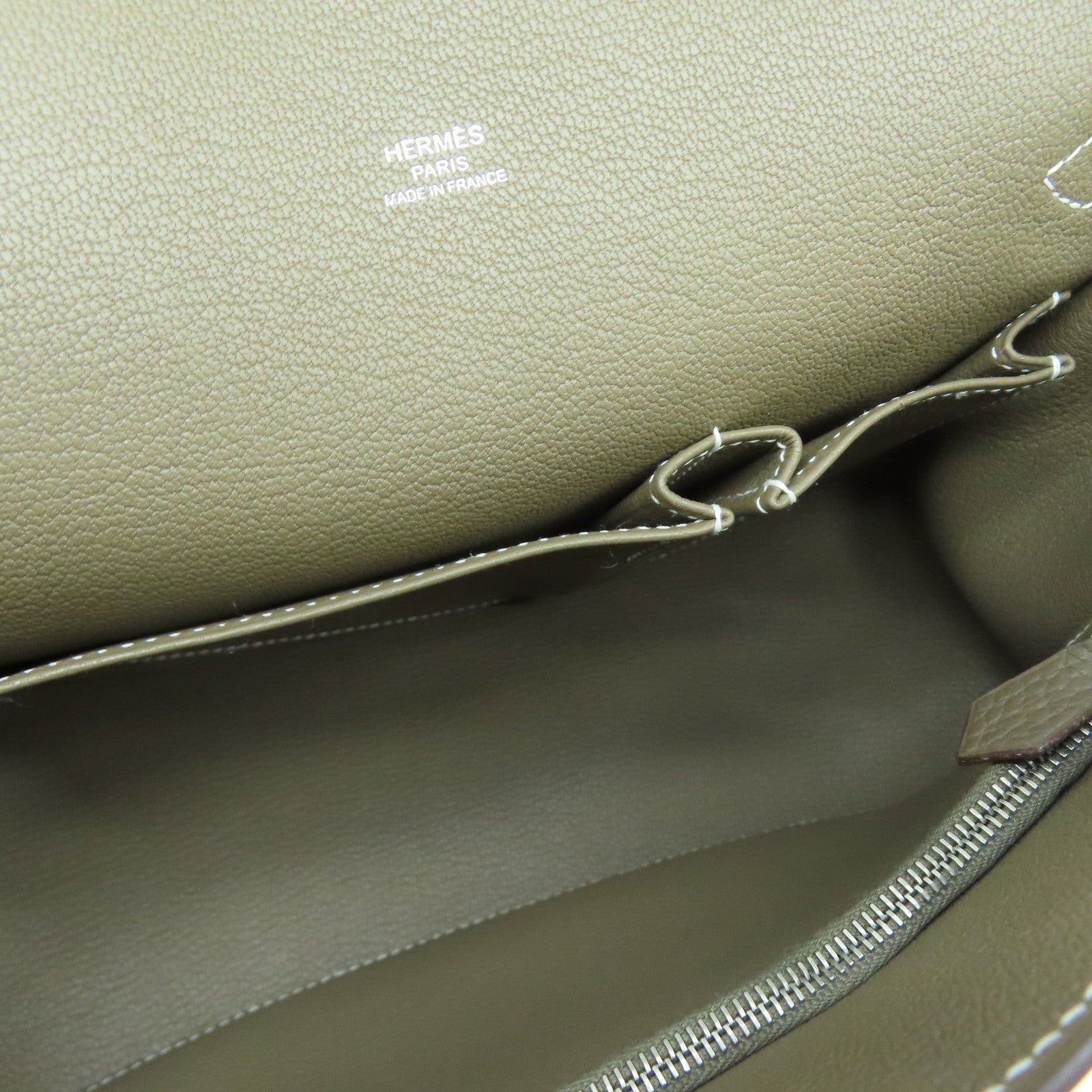 HERMES Taurillon Clemence皮革Jypsiere 28銀肩背袋大象灰色
