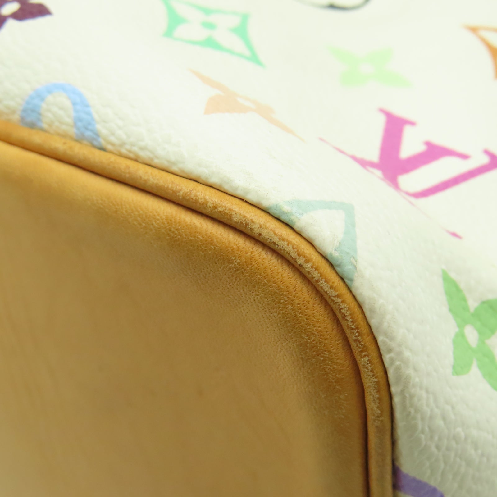 LOUIS VUITTON Monogram Multicolore Petit Noe金扣肩背袋白色