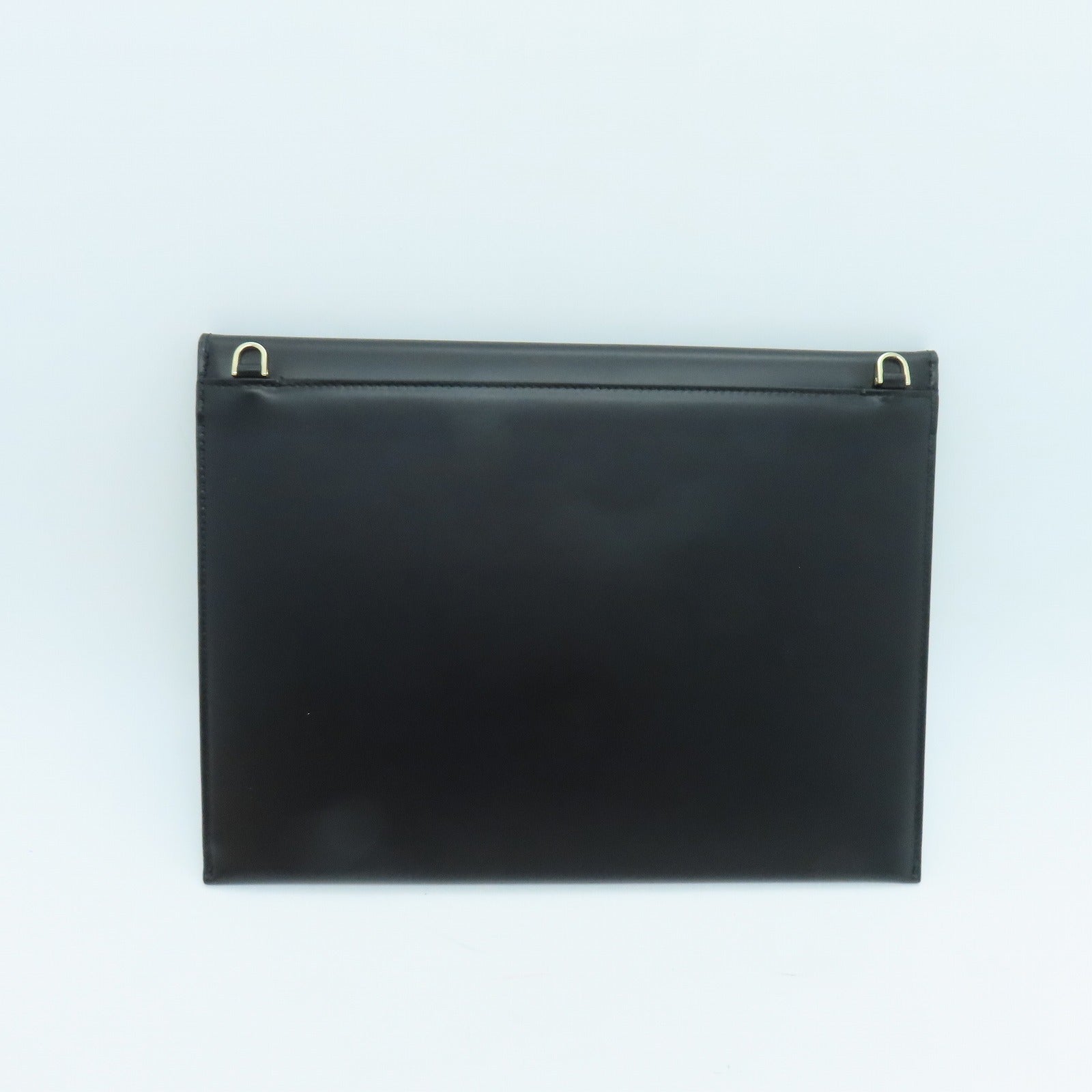 Salvatore Ferragamo 牛皮皮革Shoulder Pouch银色手拿包/肩背袋黑色